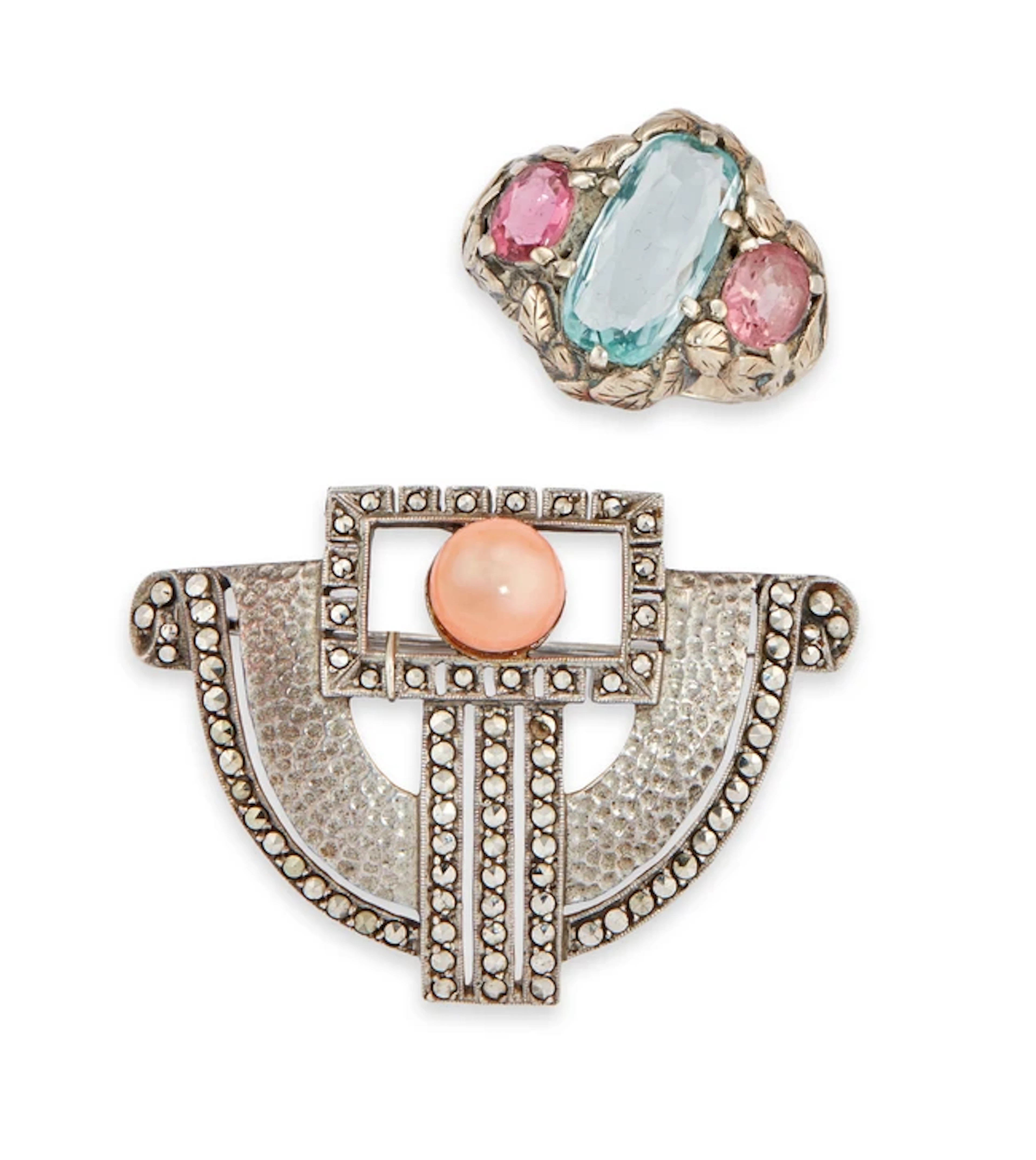 Two silver early 20th century silver jewels