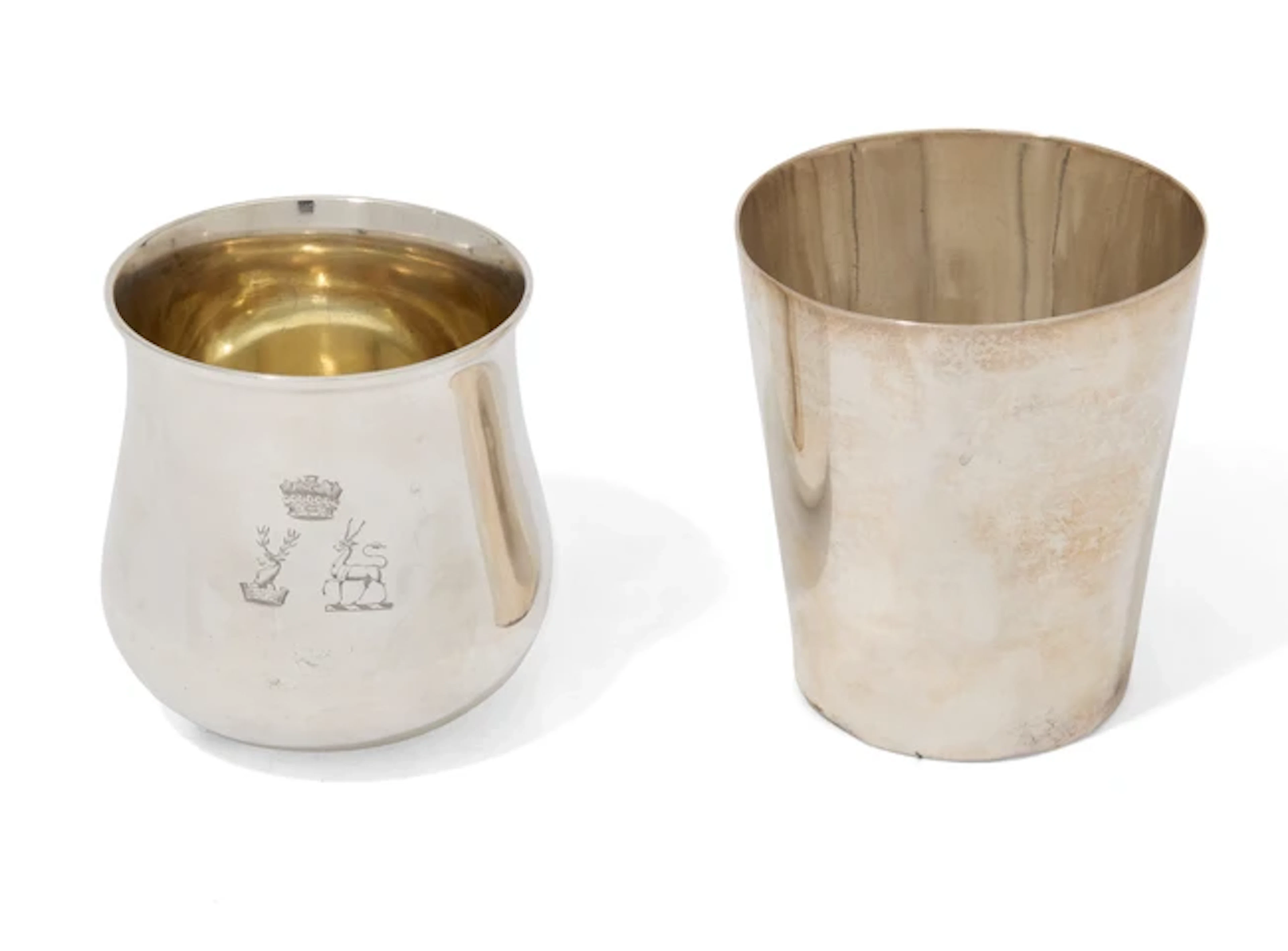 A George II silver tulip-shaped tumbler