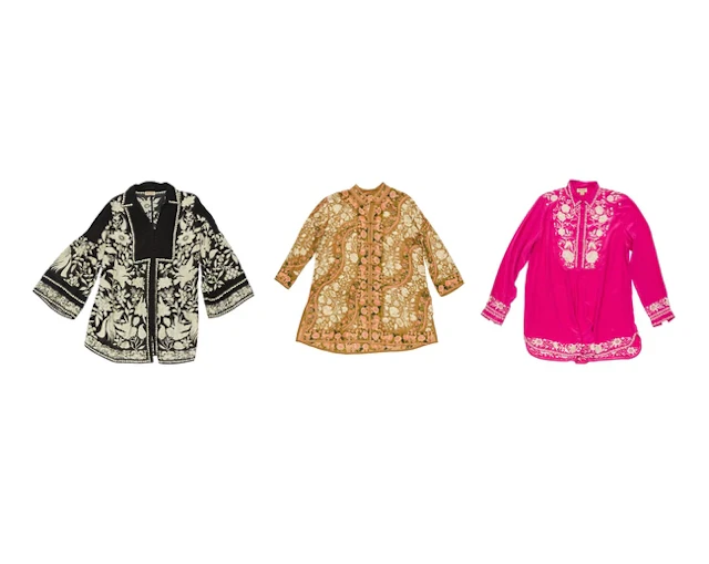 A collection of Patina-embroidered garments