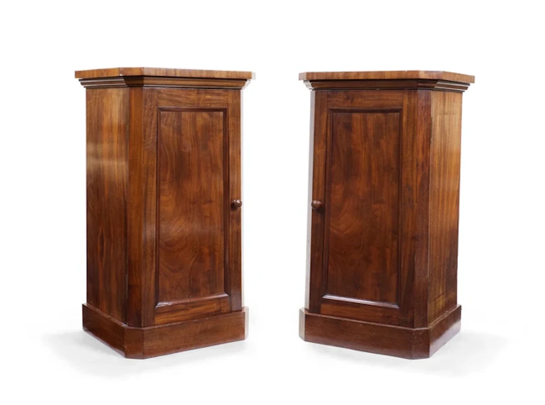 A pair of Victorian mahogany bedside cabinets