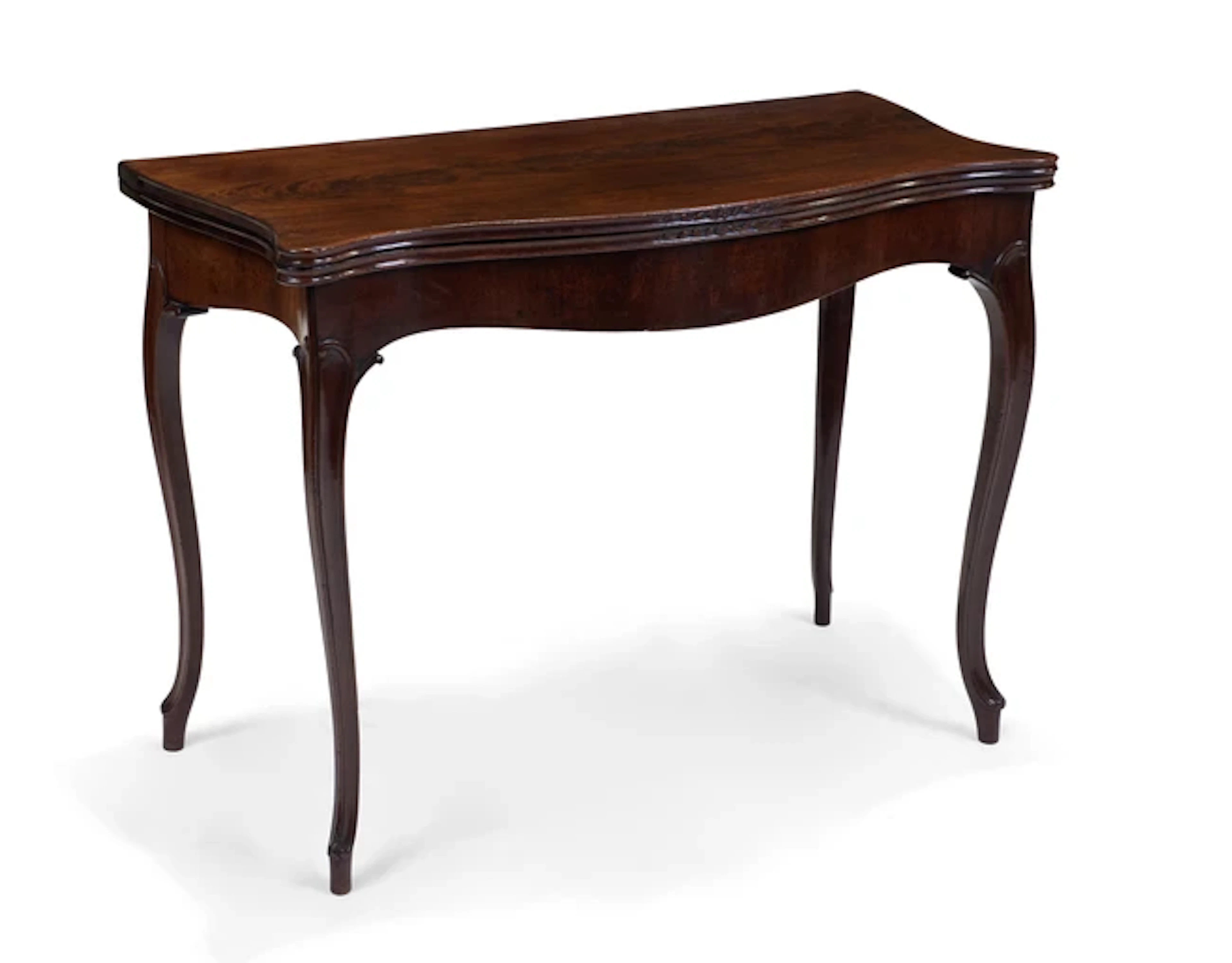 A George III mahogany serpentine card table