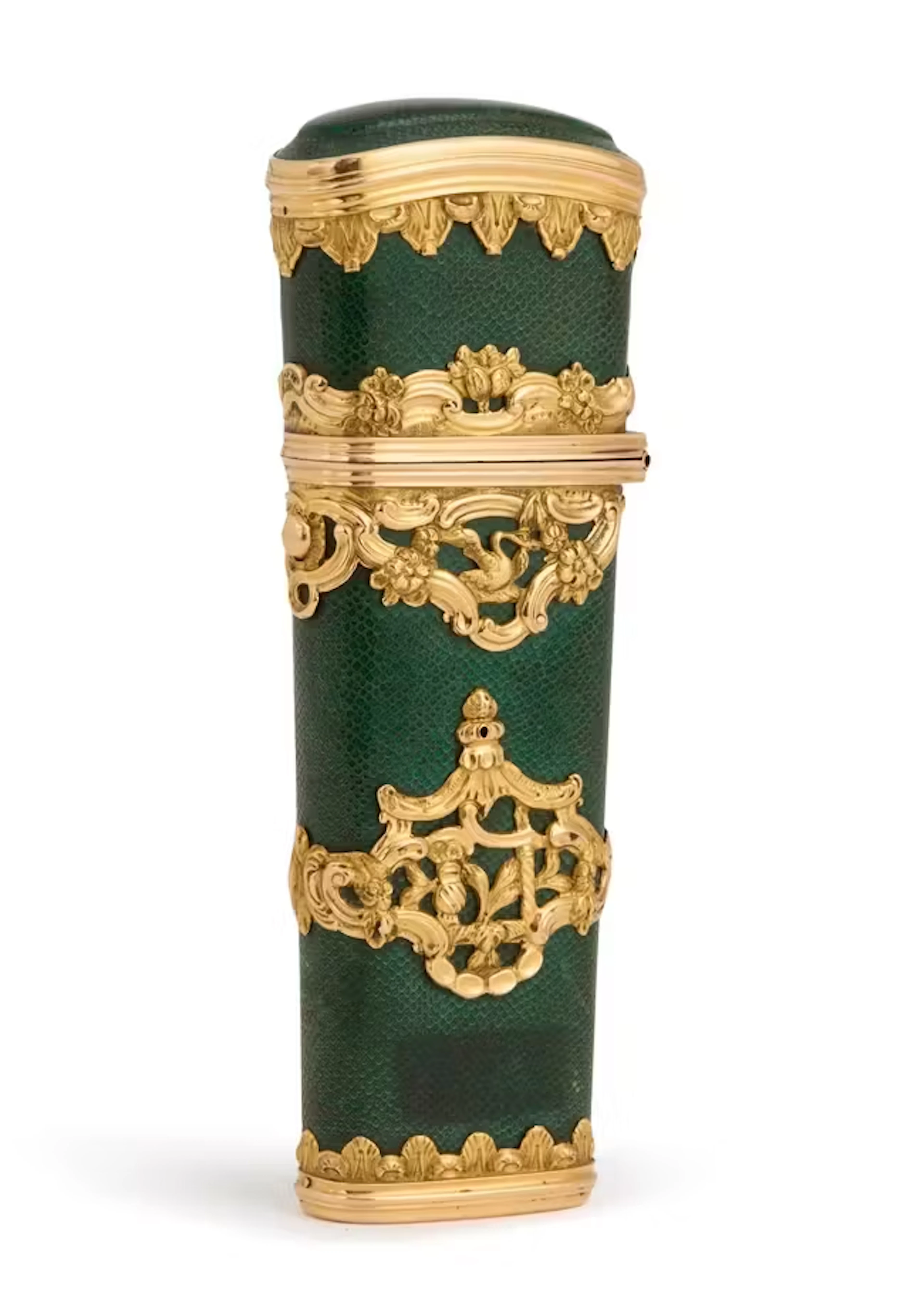 A George III gold-mounted shagreen etui