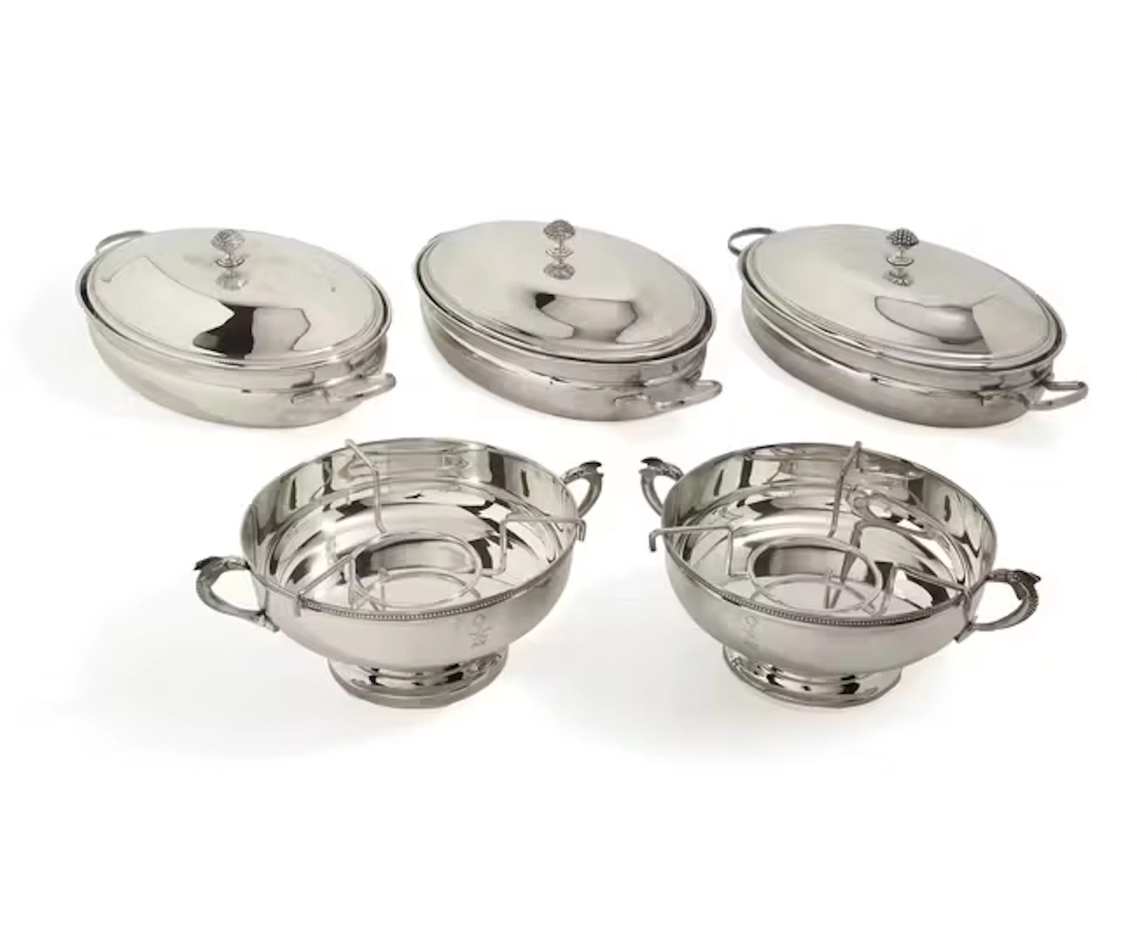 Three French silver-plated tureens and covers