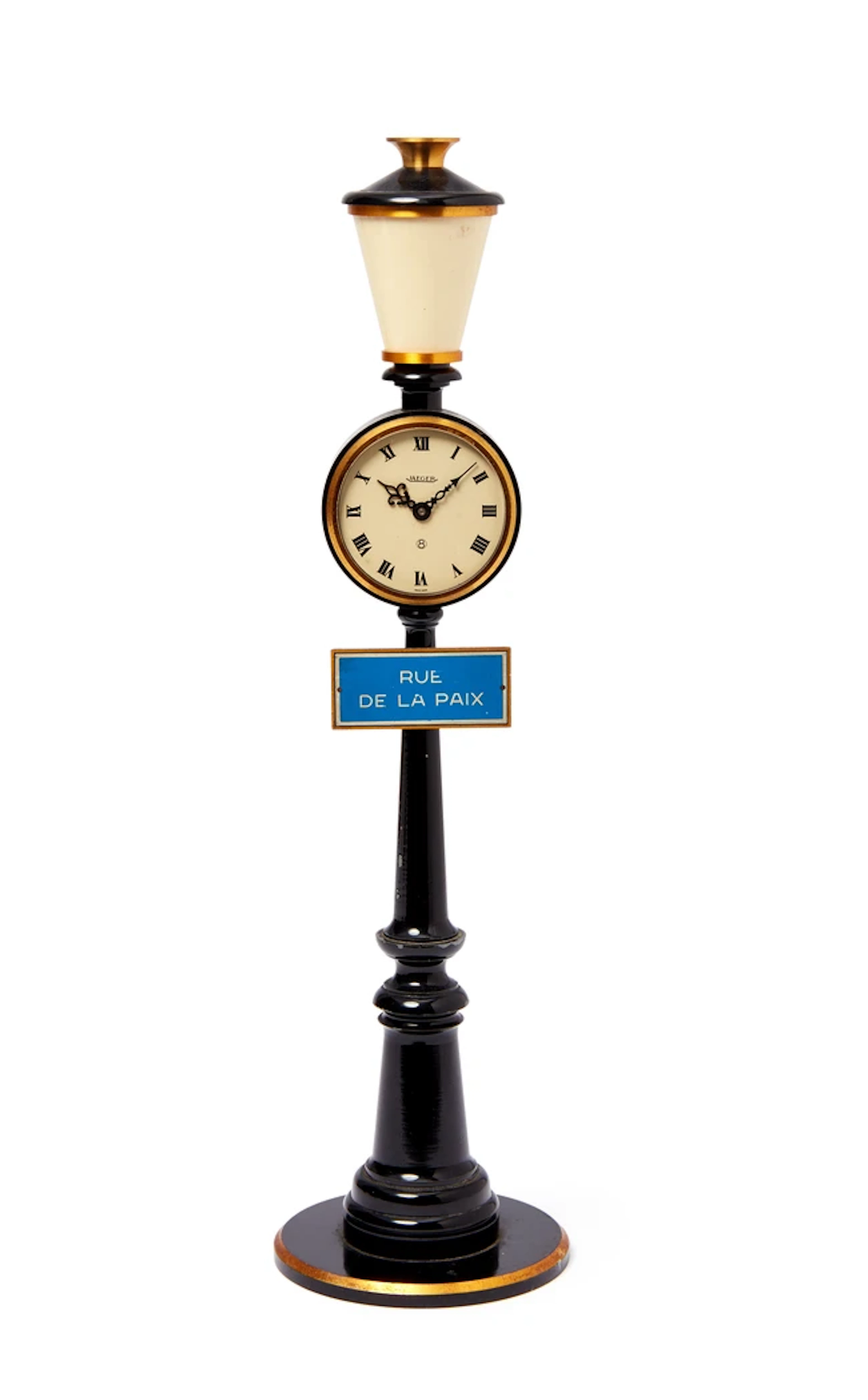Jaeger LeCoultre Novelty desk timepiece modelled as a Parisian lamp post