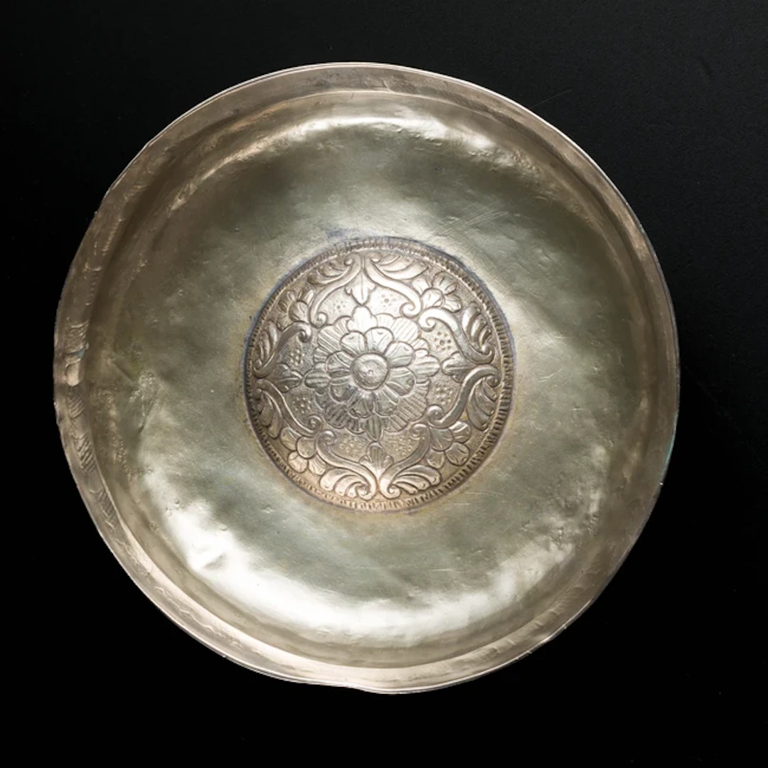 A silver plated hammam bowl