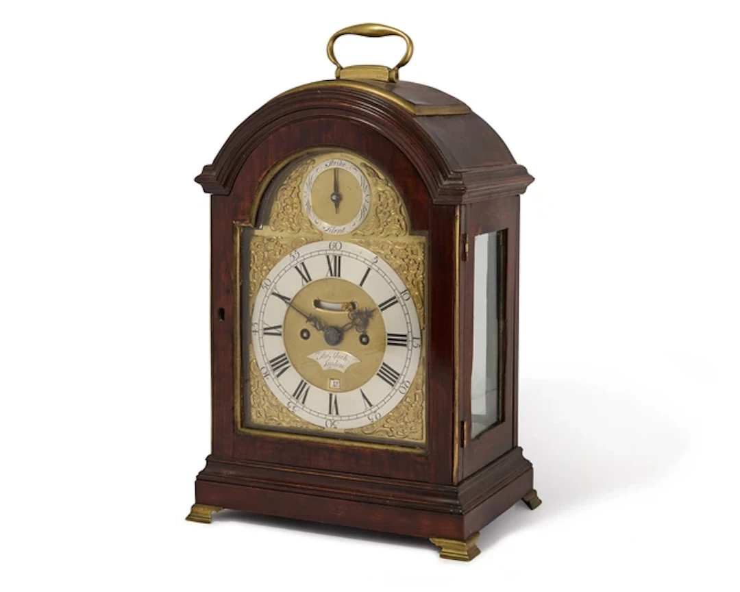A George III brass-mounted mahogany bracket clock