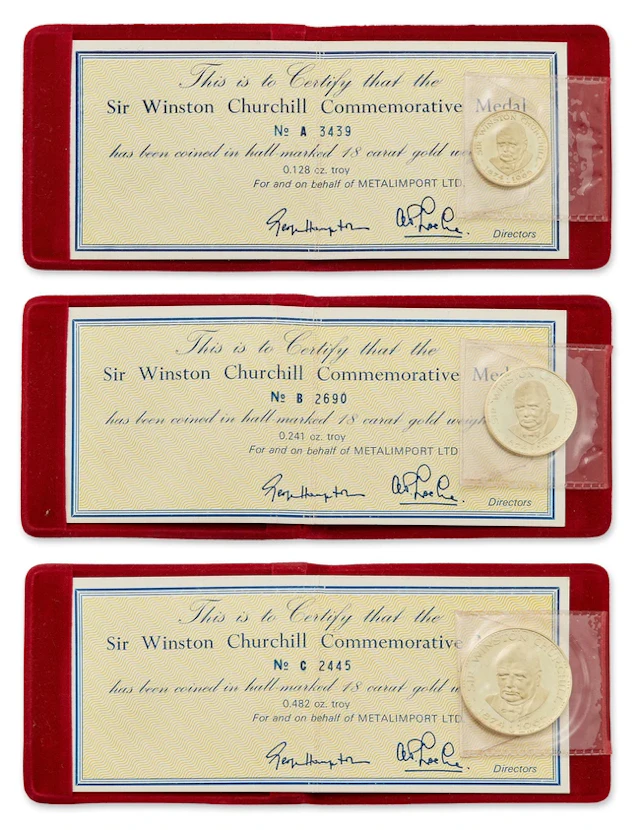 Three Sir Winston Churchill Commemorative Medals