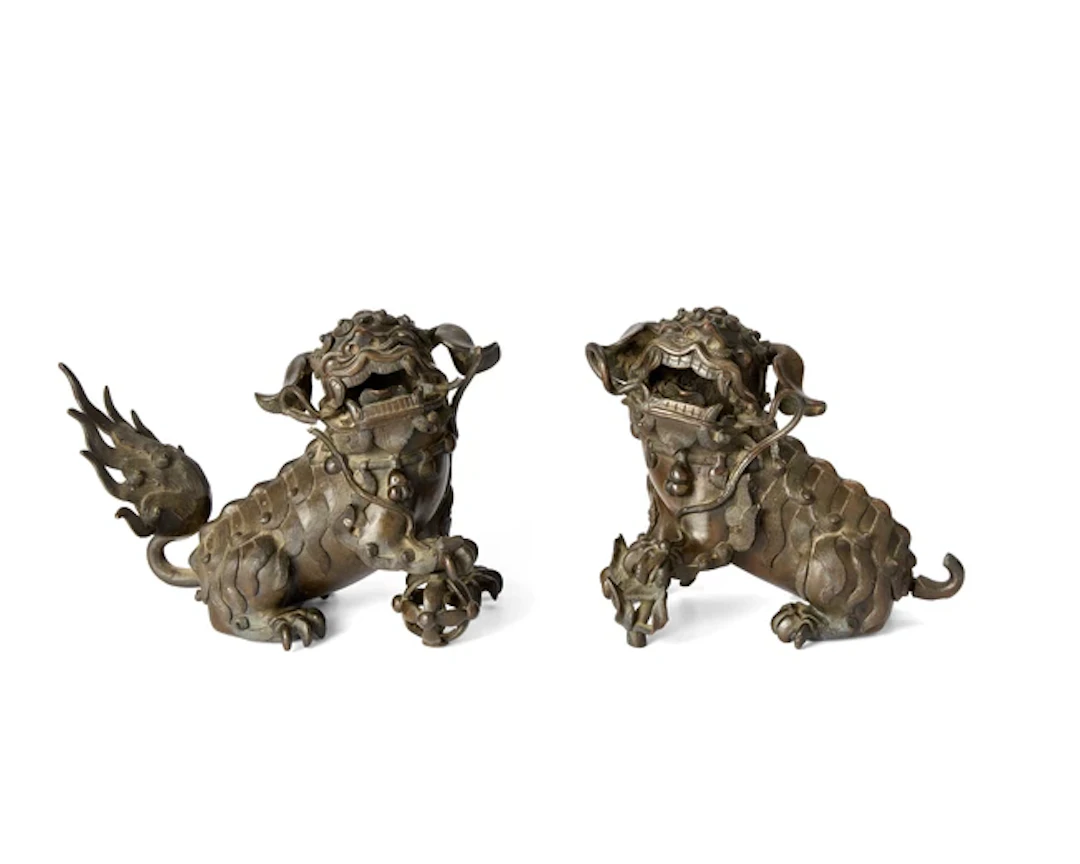 The Property of a Nobleman A pair of Chinese bronze...