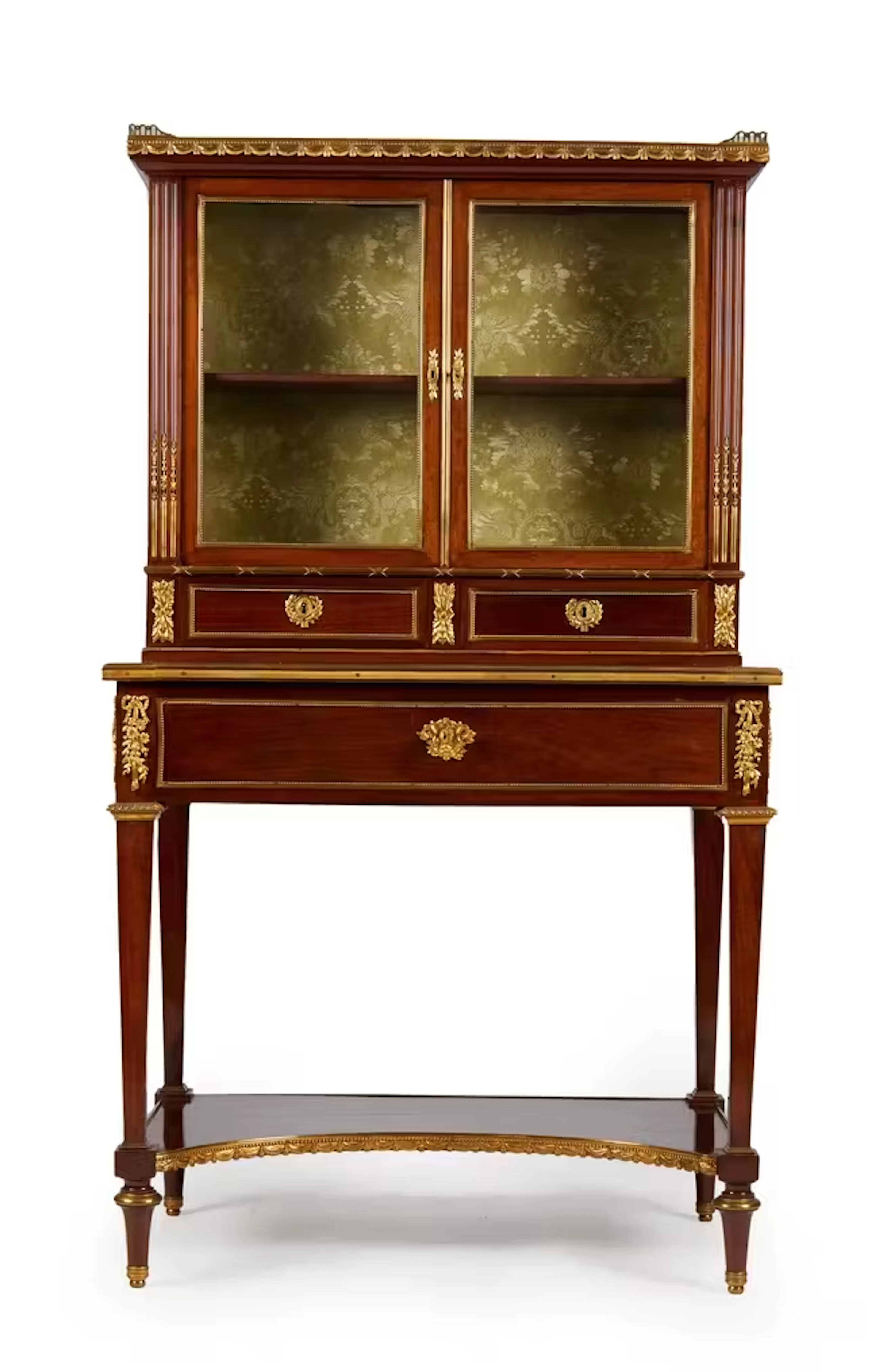 A French gilt-metal mounted mahogany bonheur du jour