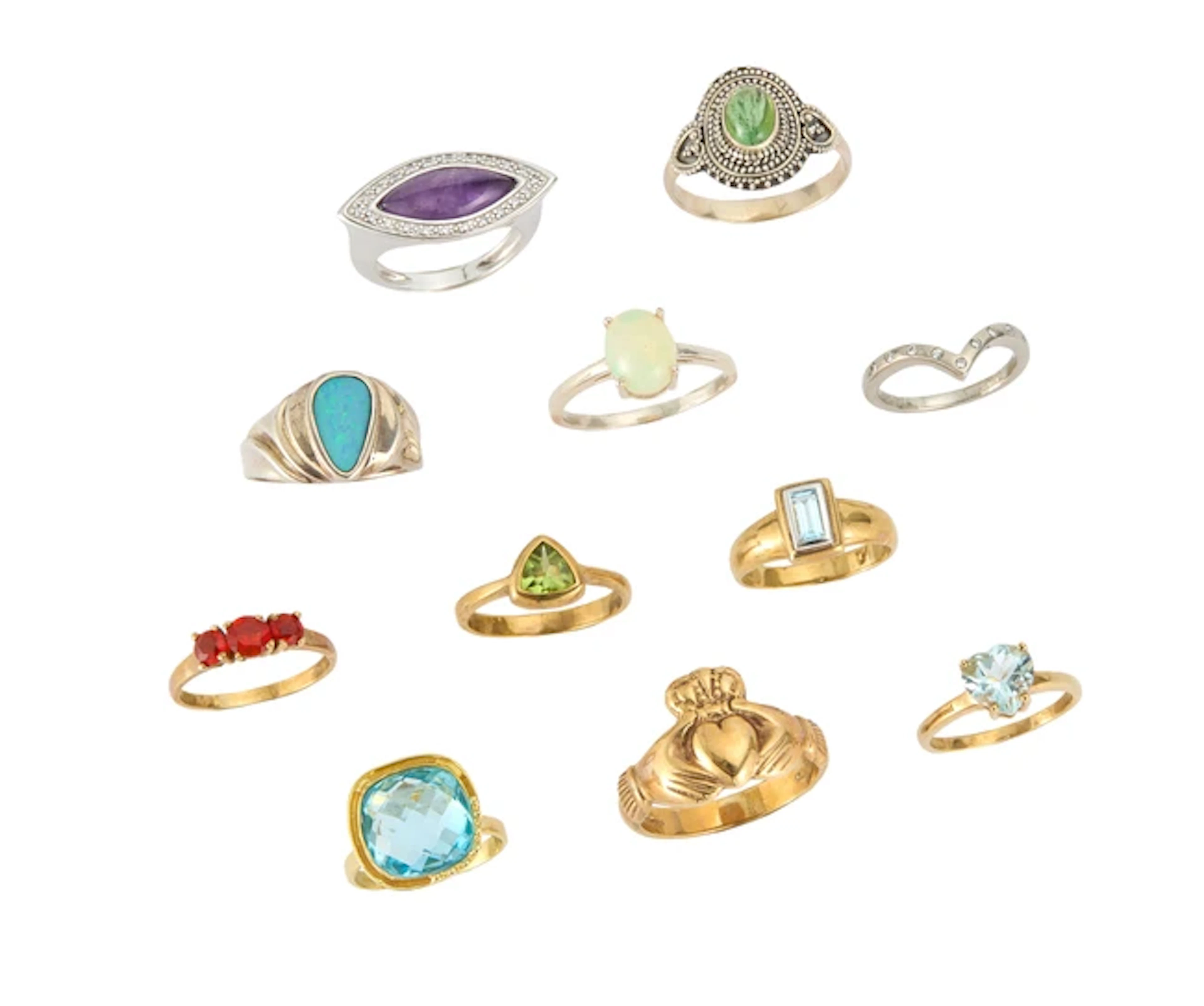 A group of gem-set rings