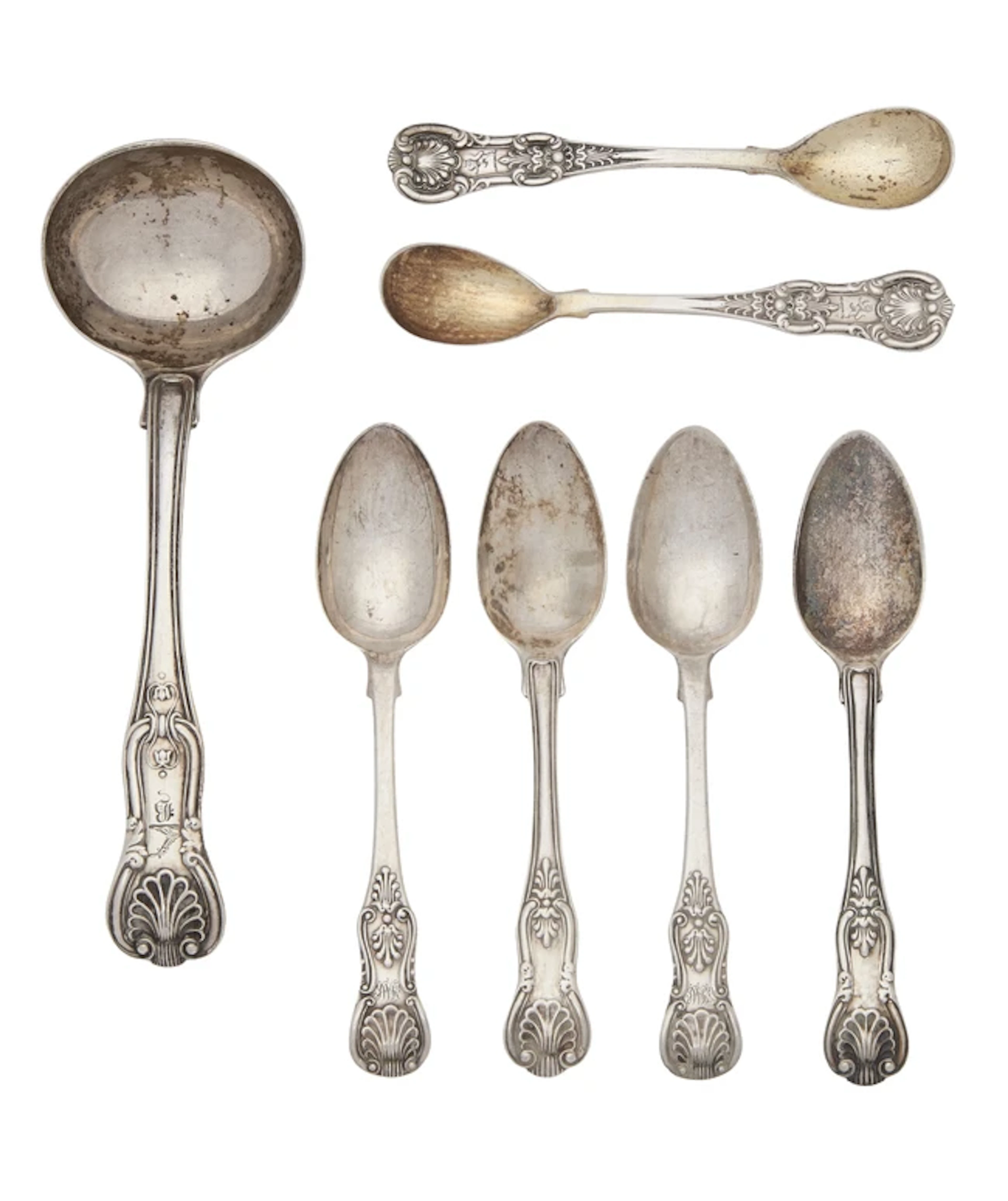 A George IV silver King's Hourglass pattern sauce ladle