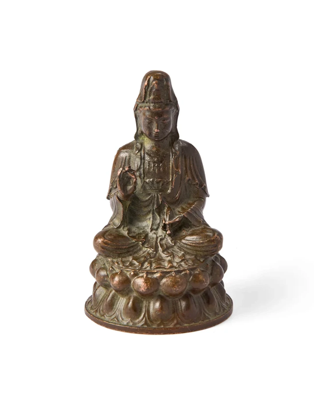 A small Chinese copper-alloy figure of Guanyin Qing dynasty