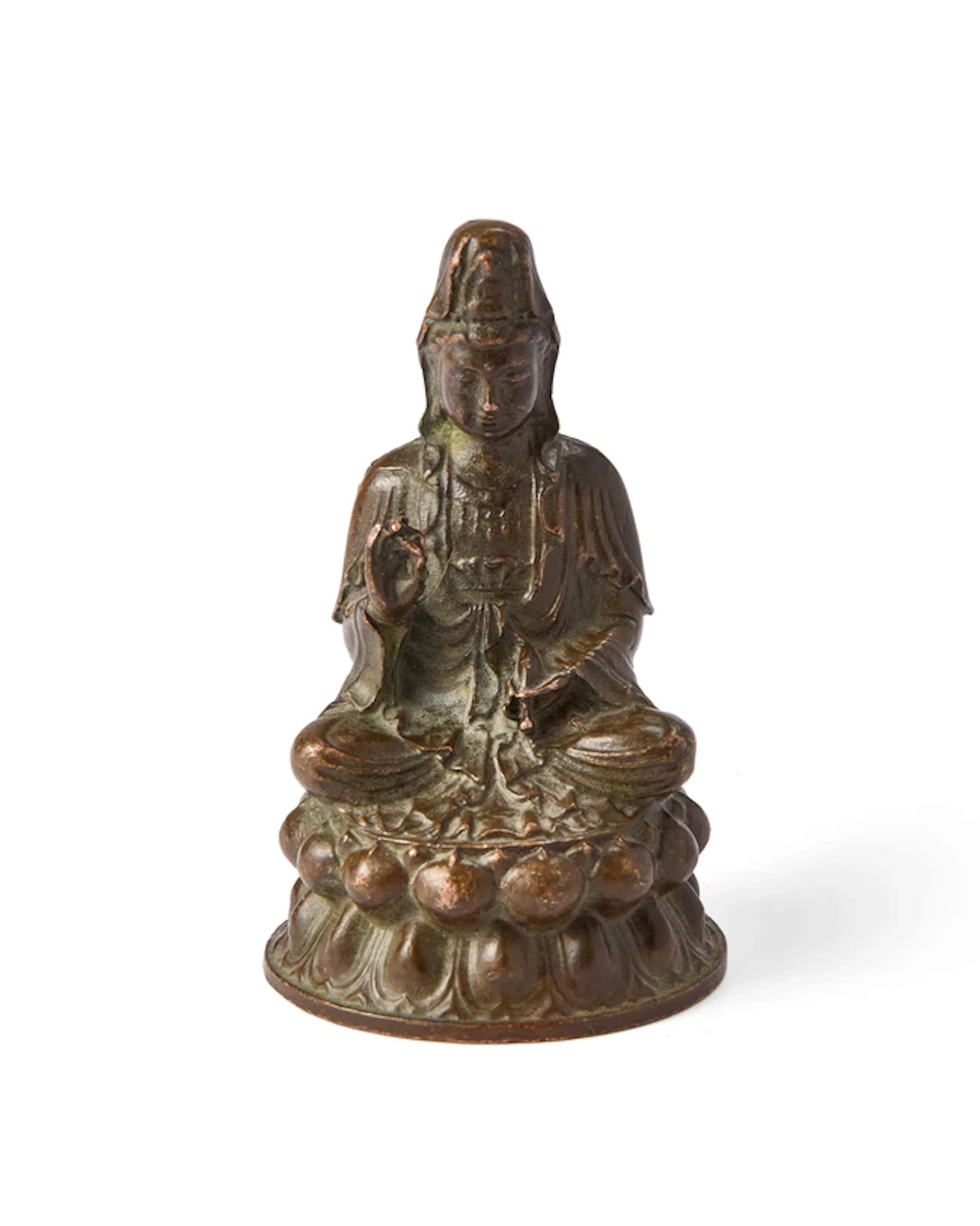 A small Chinese copper-alloy figure of Guanyin Qing dynasty