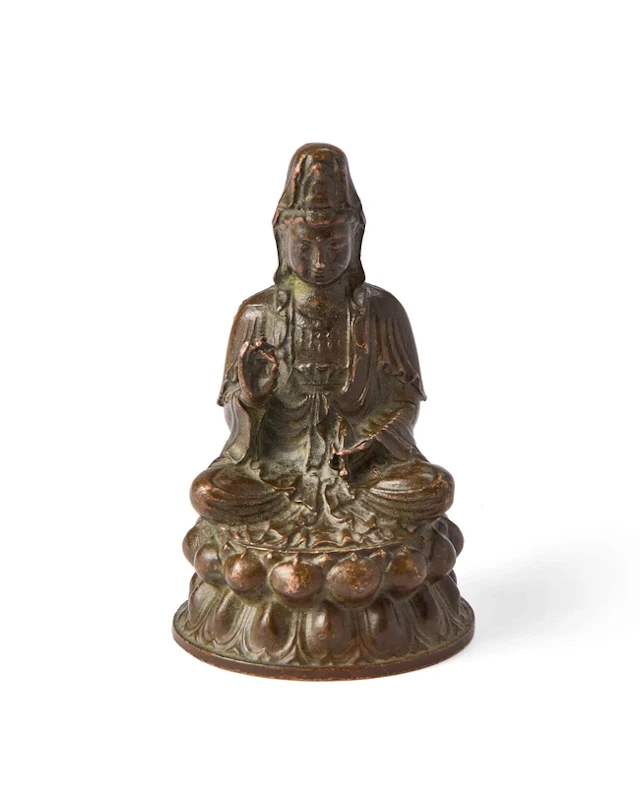 A small Chinese copper-alloy figure of Guanyin Qing dynasty
