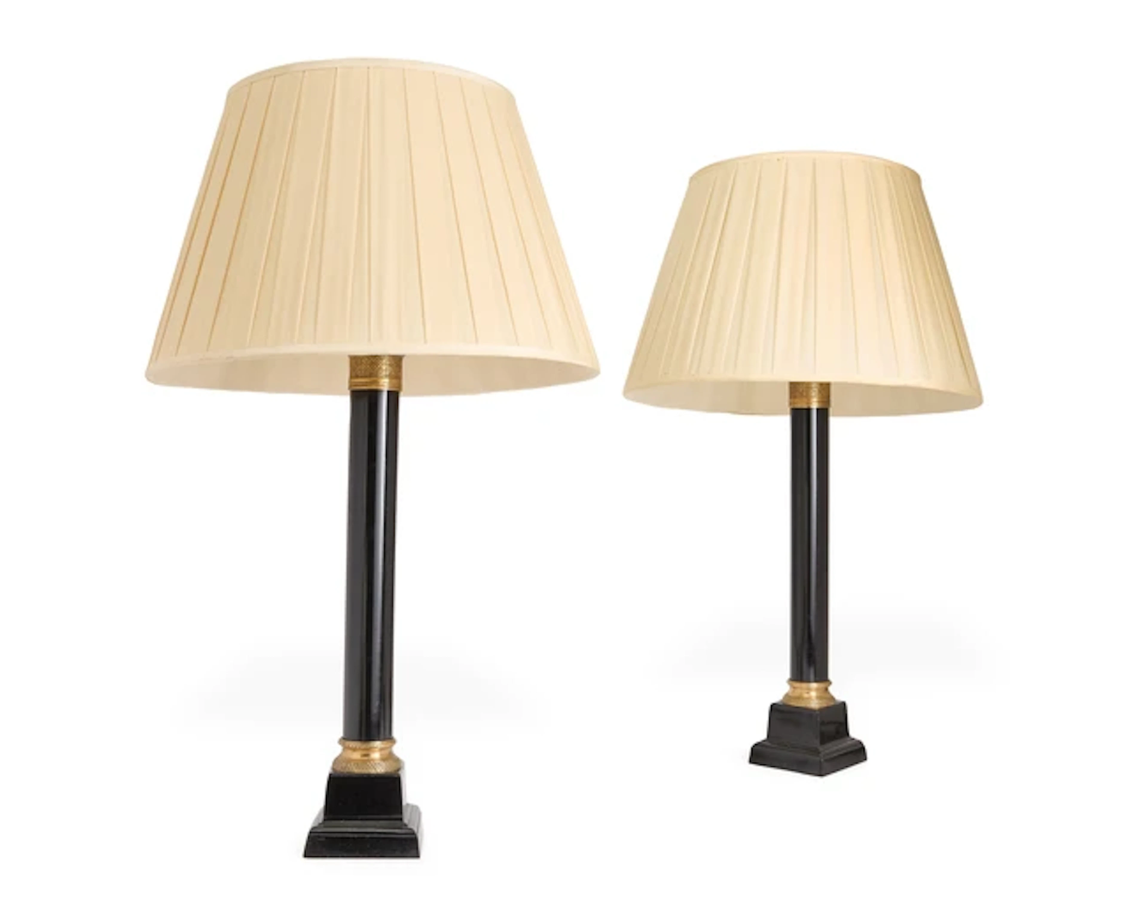 Two pairs of table lamps