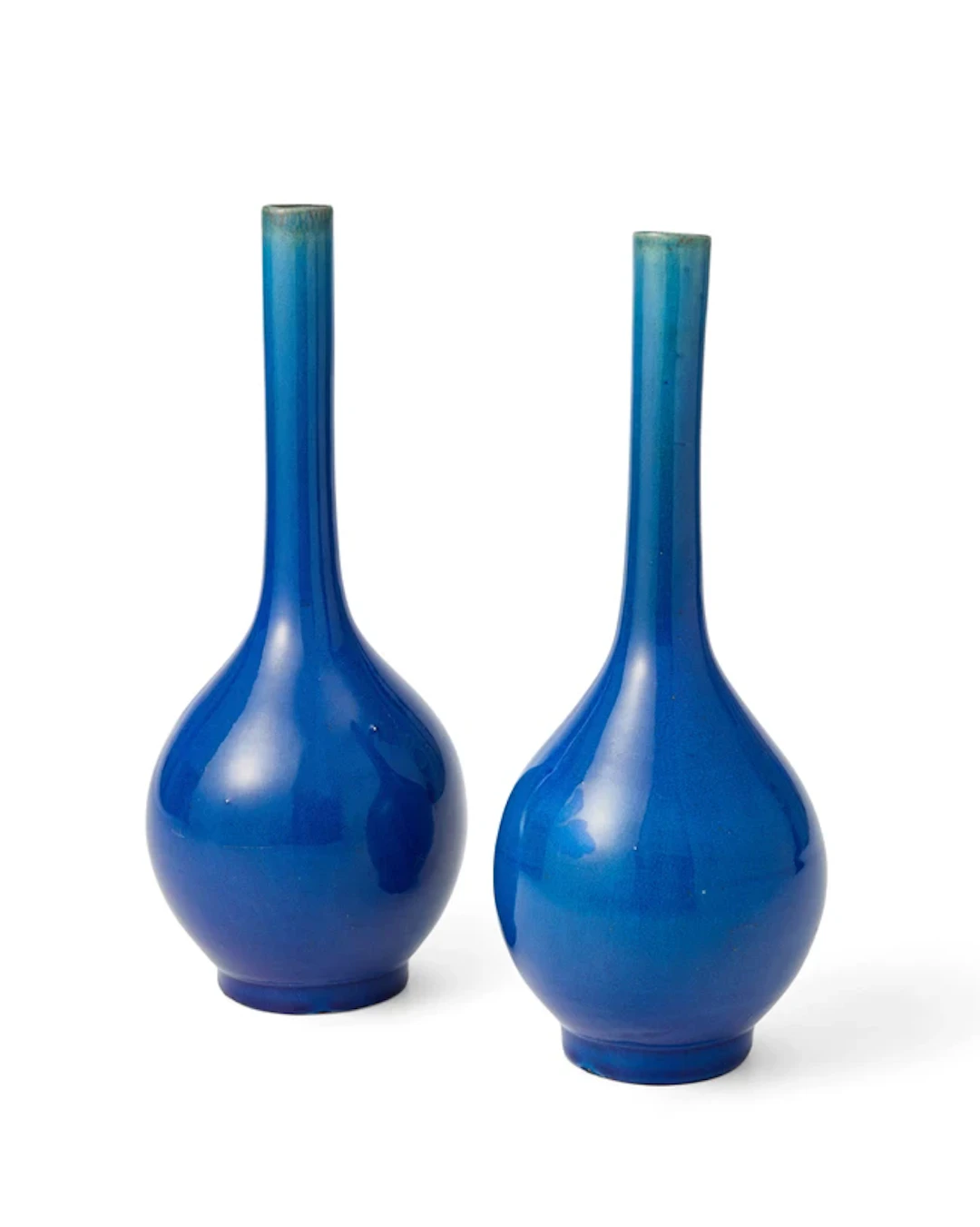 A pair of Chinese blue glazed vases Qing dynasty
