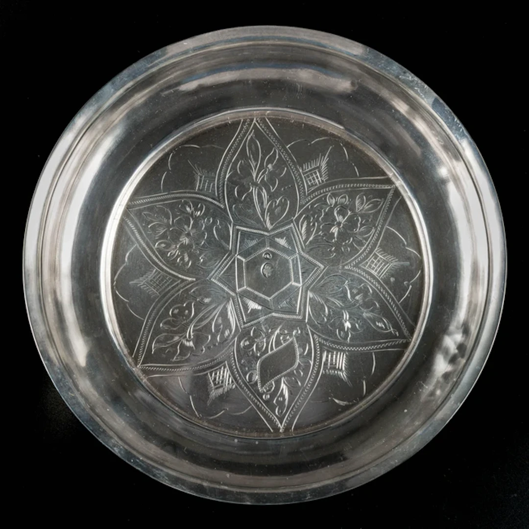 A silver dish