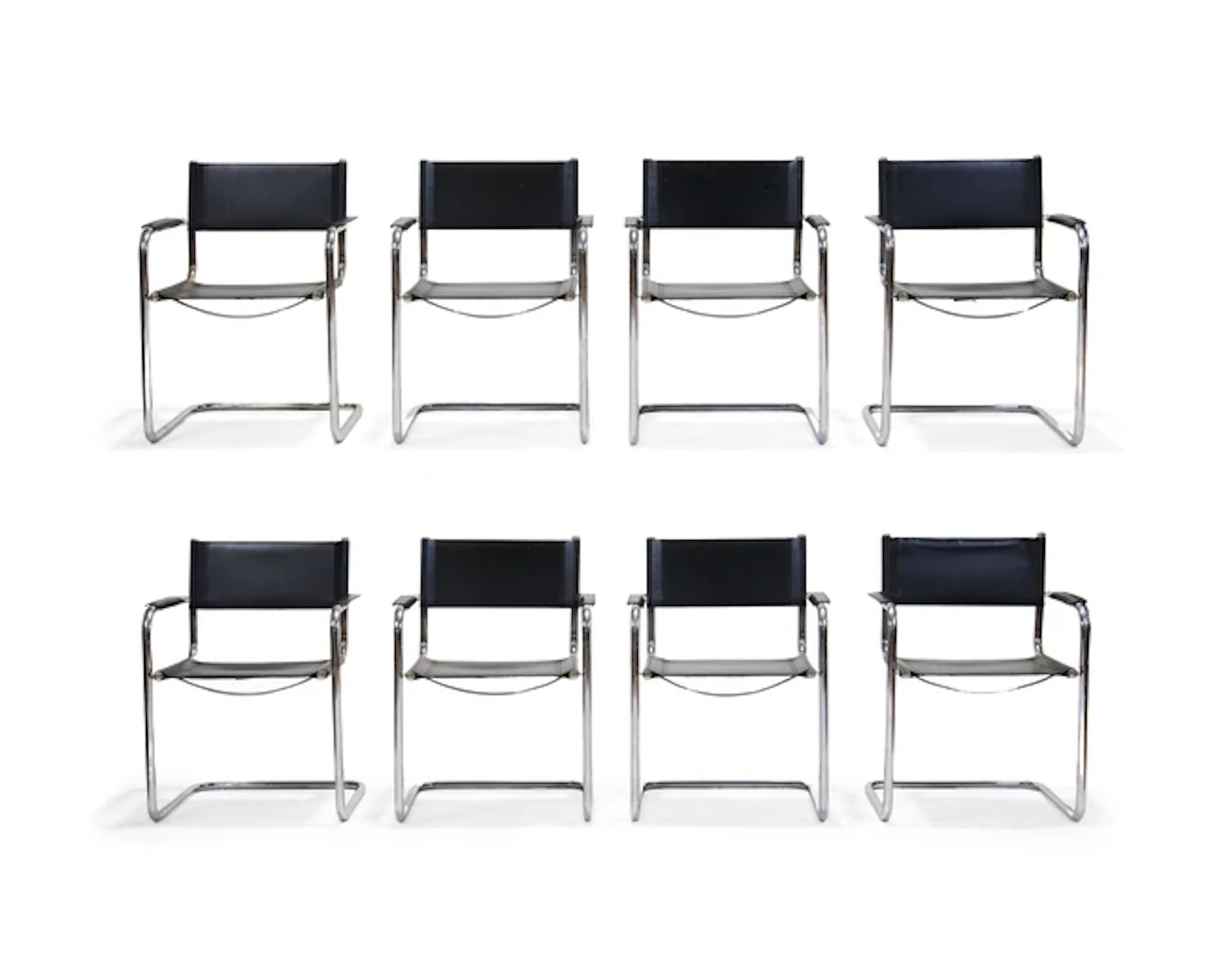 After Mart Stam Eight cantilever dining chairs
