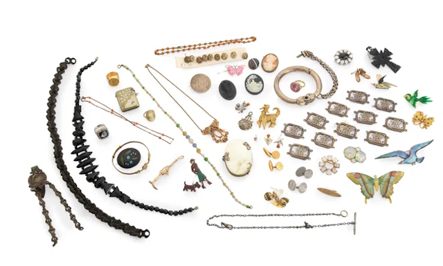 A group of 19th century and later silver and costume jewellery