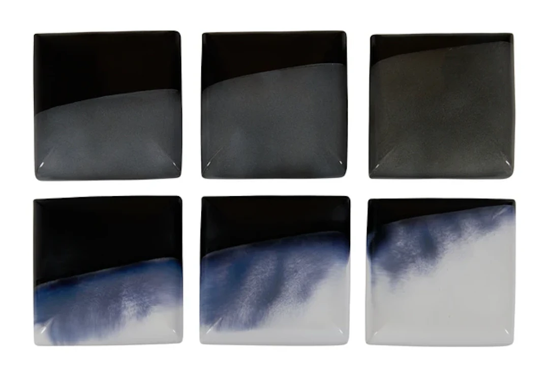 Karin Schösser (b.1966) Set of six 'Horizon' ceramic wall pieces