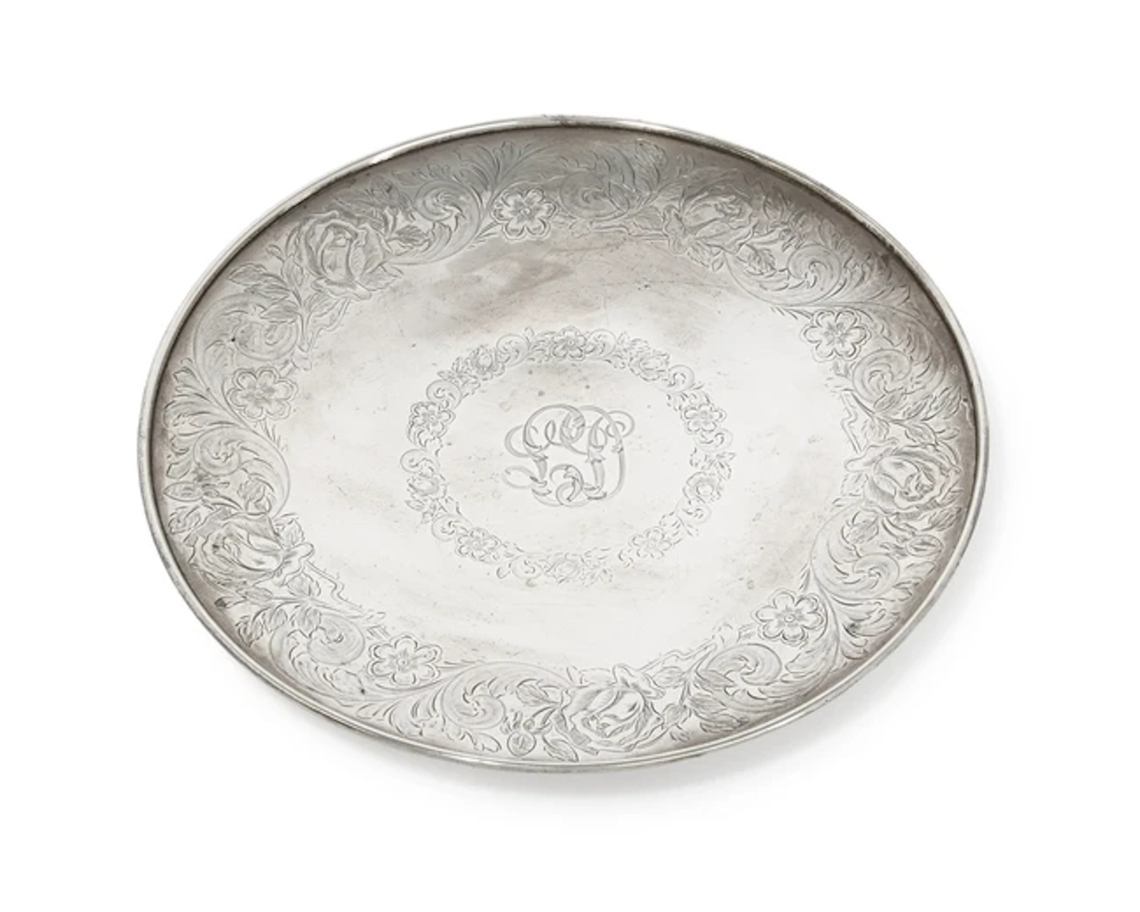 An American silver dessert dish