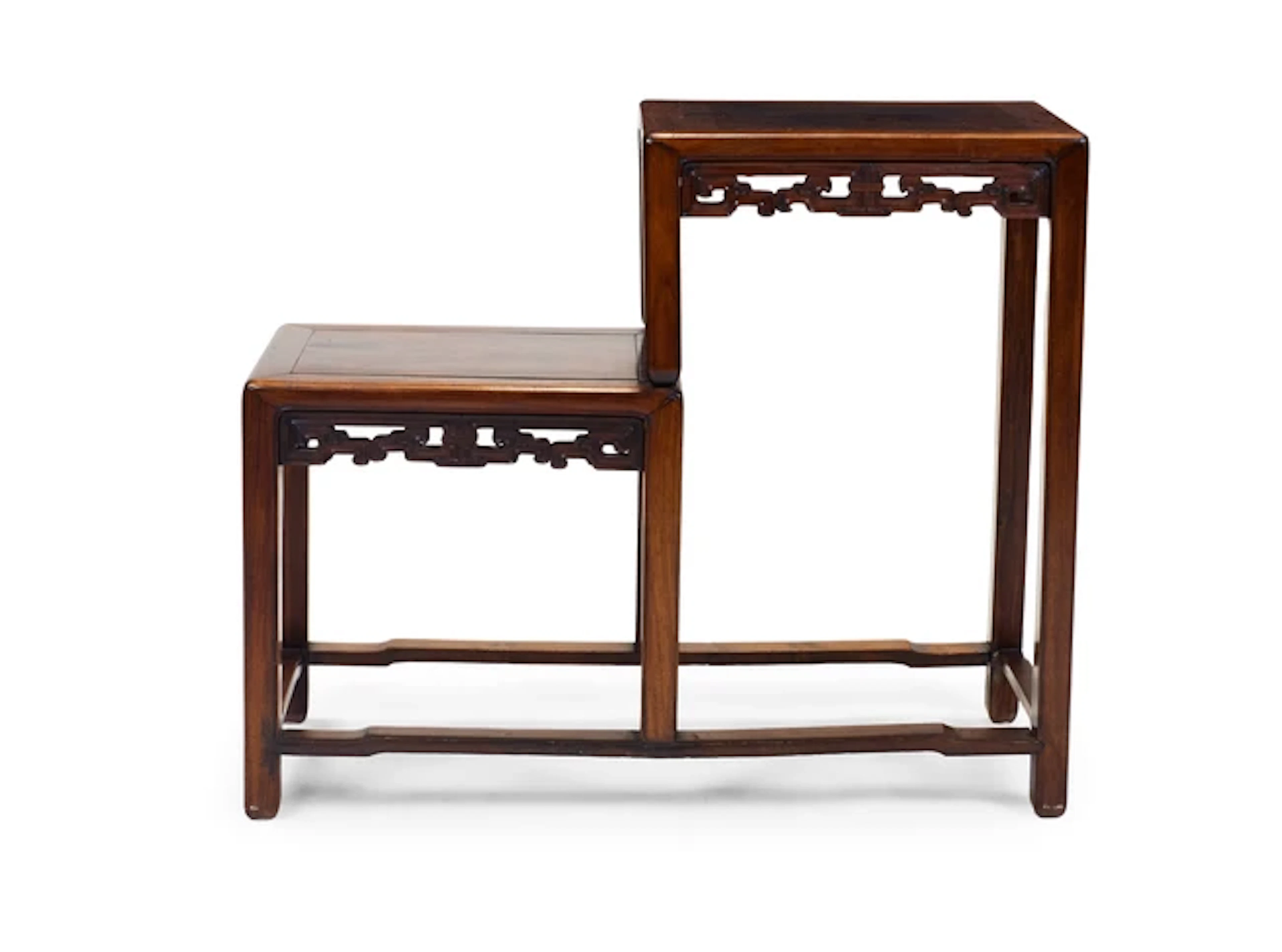 A Chinese hongmu stepped stand Qing dynasty