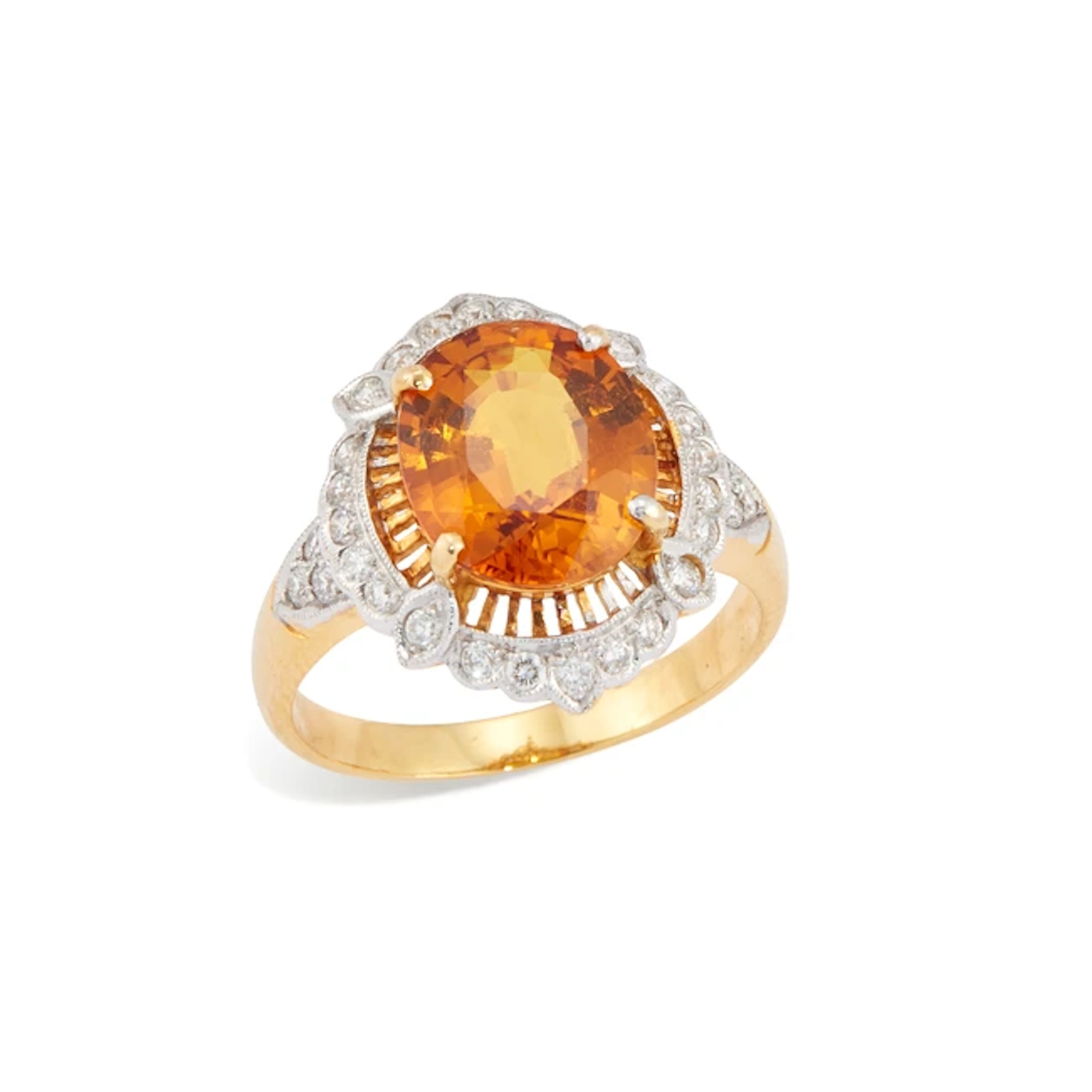 A sapphire and diamond cluster ring