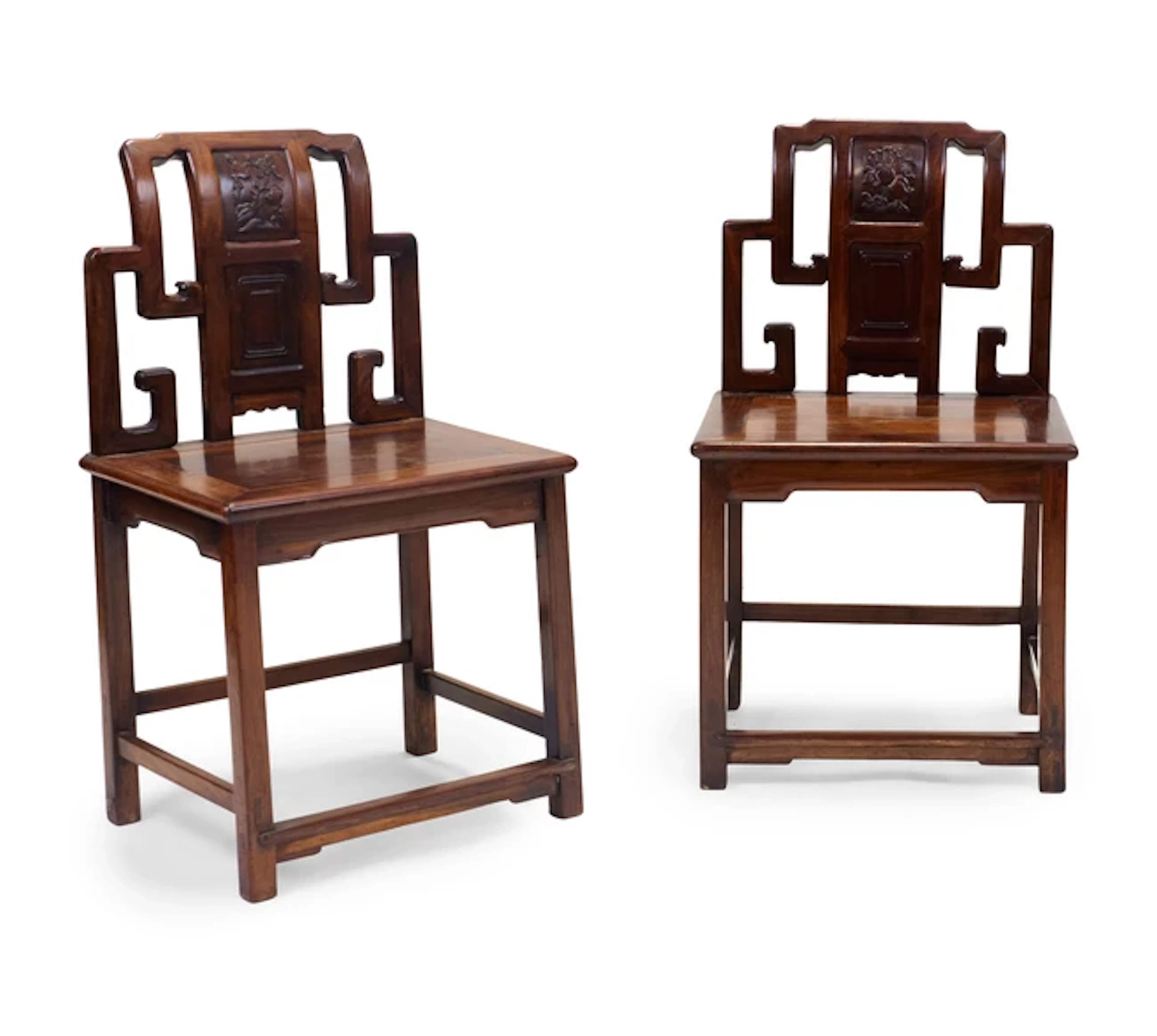 A pair of Chinese hongmu chairs Qing dynasty
