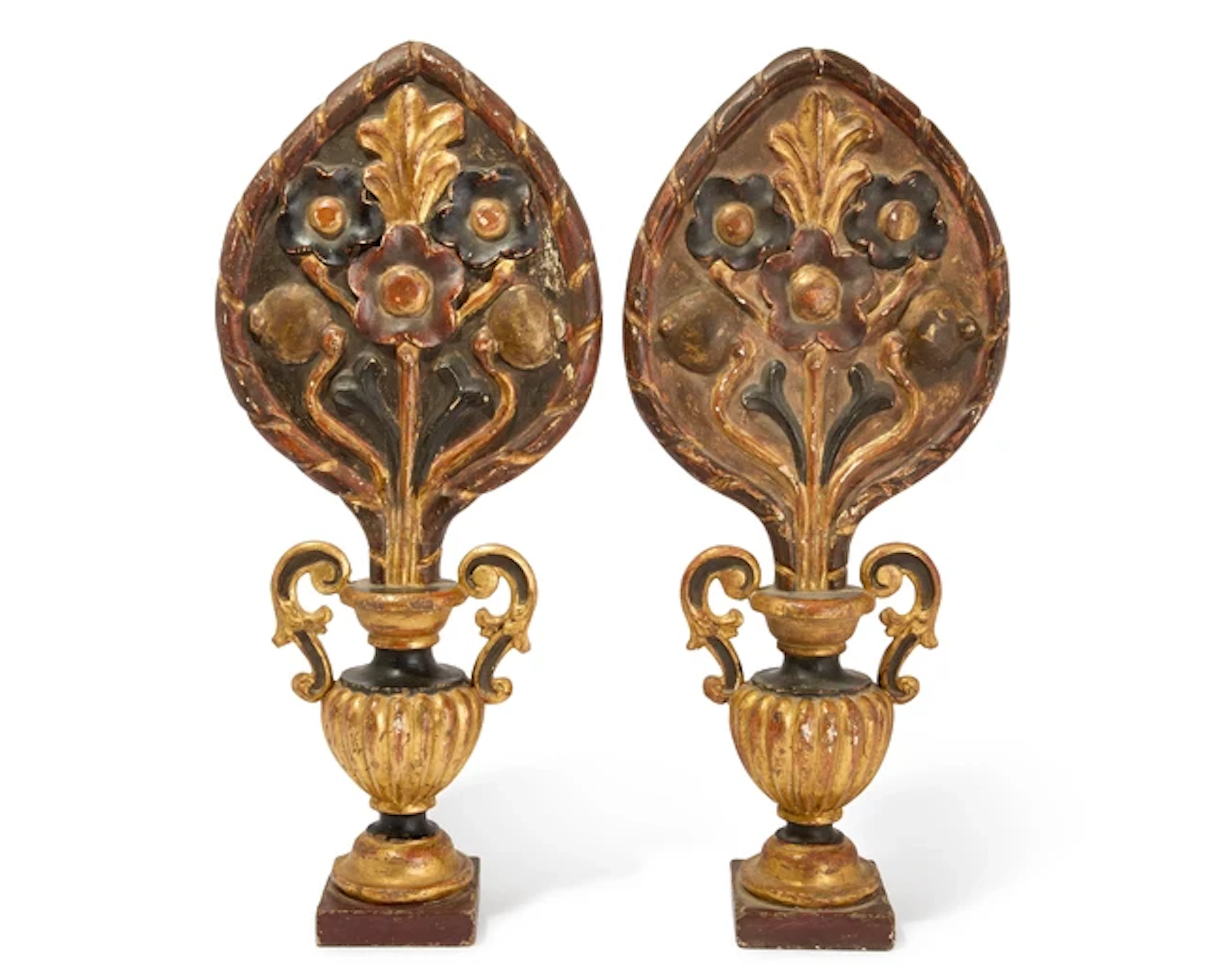 A pair of Continental giltwood ecclesiastical ornaments