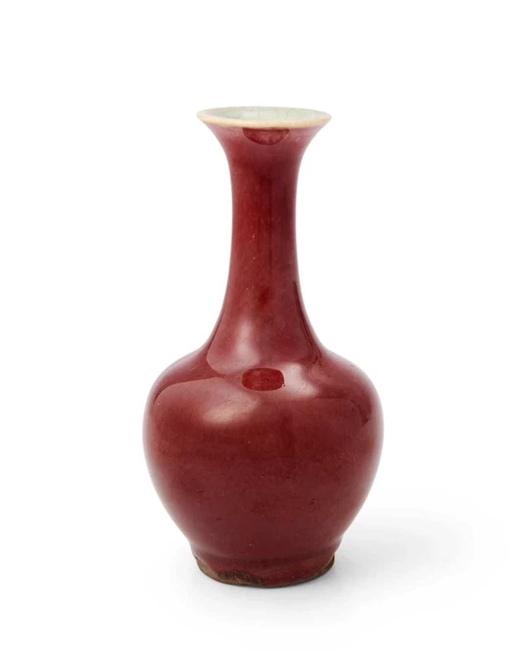 A small Chinese copper-red-glazed bottle vase Qing dynasty