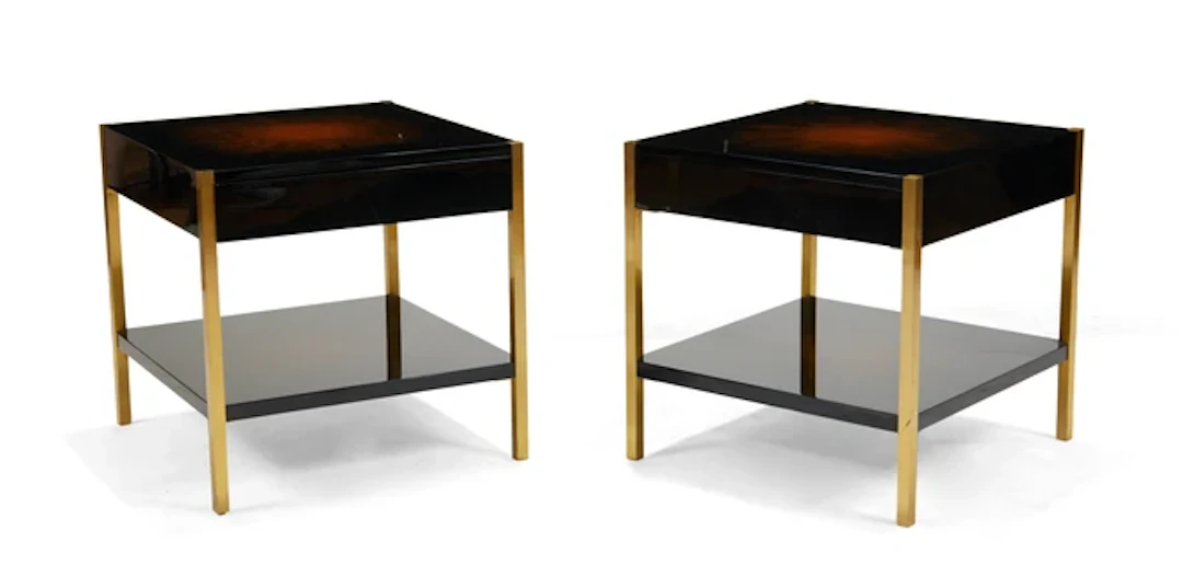 Maison Charles Pair of side tables with frieze drawers