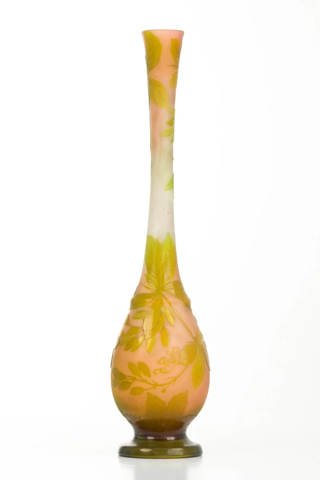 Gallé Vase with leaf and berry decoration