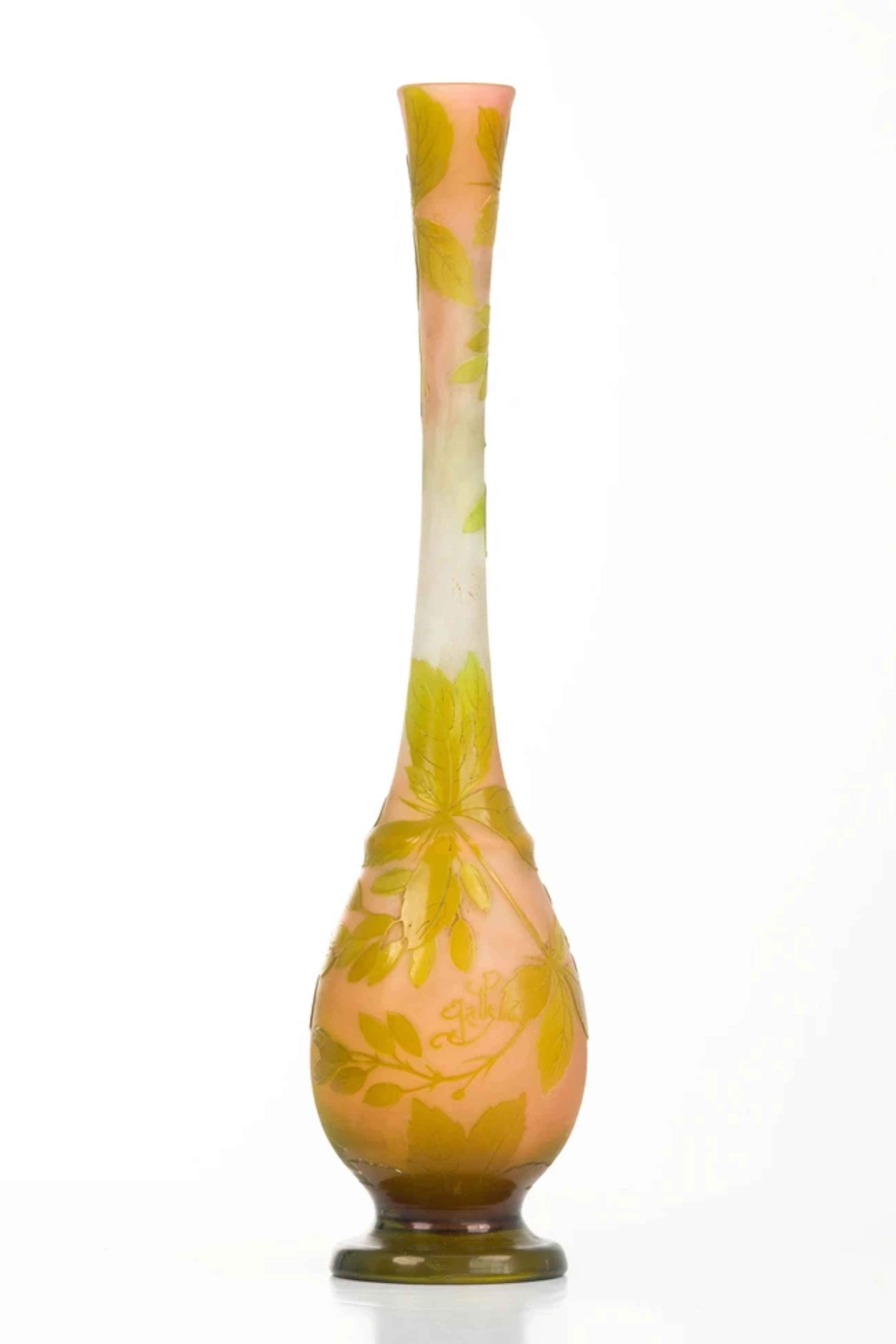 Gallé Vase with leaf and berry decoration