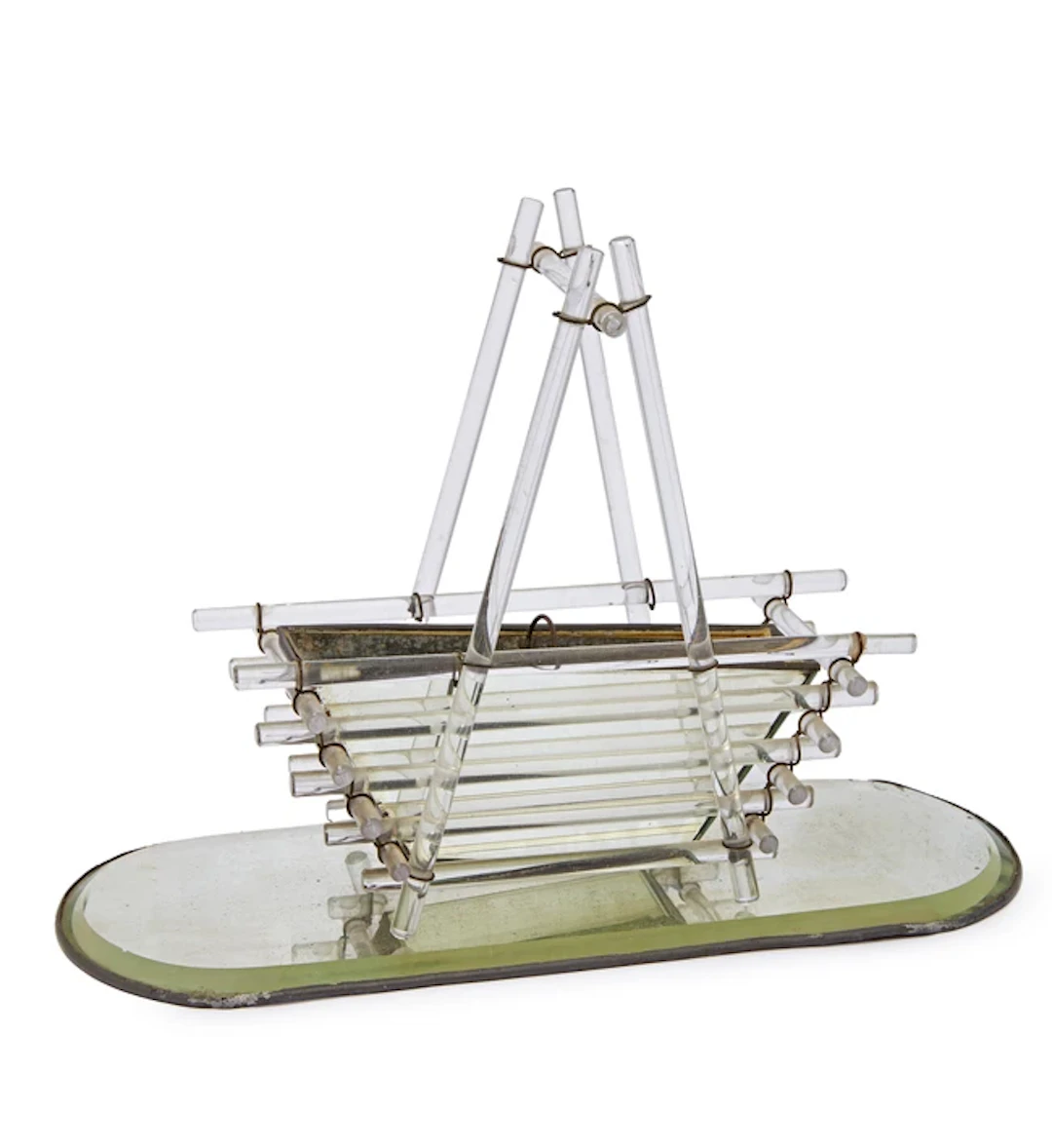 Continental Fluted glass basket on stand