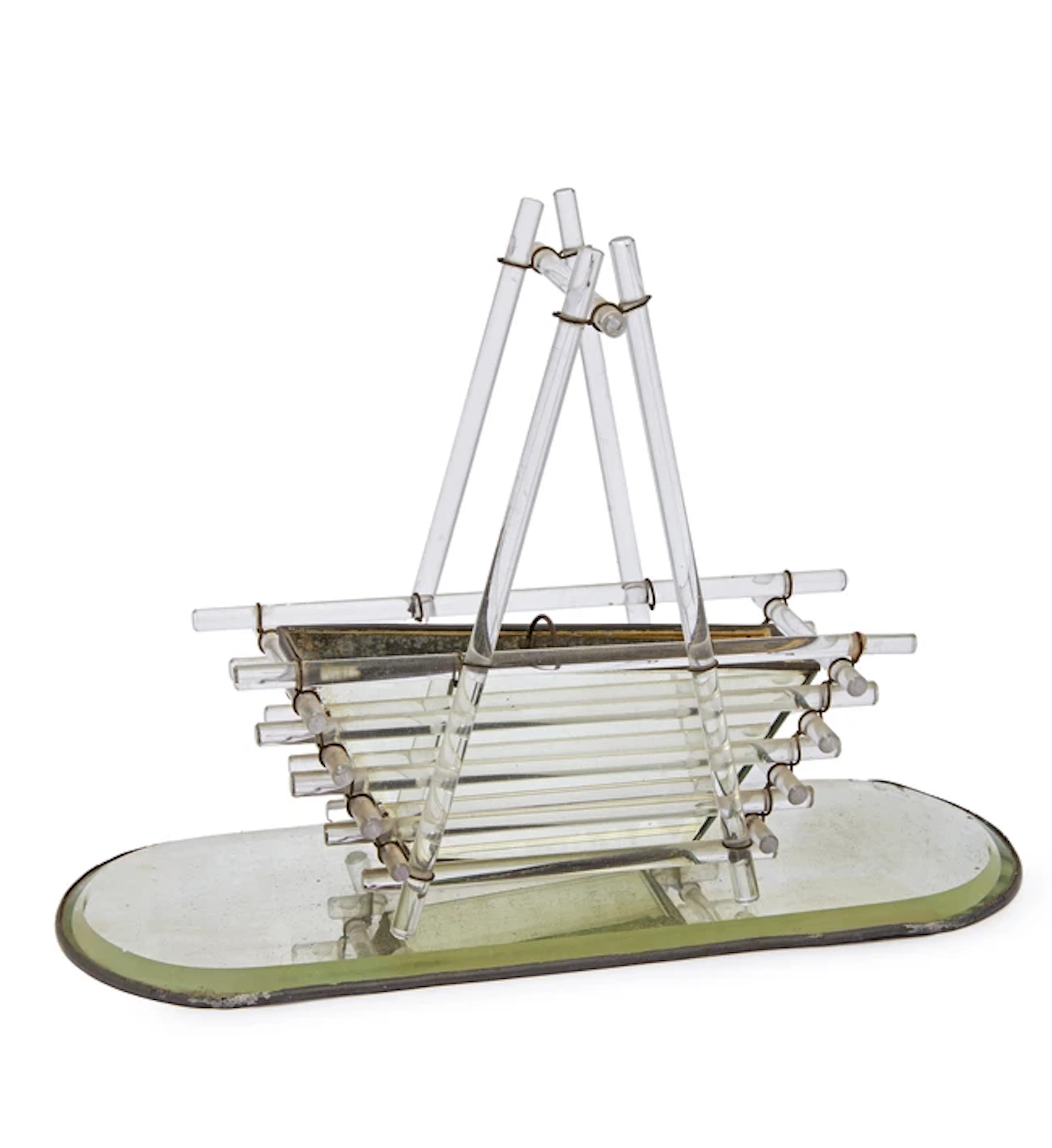 Continental Fluted glass basket on stand