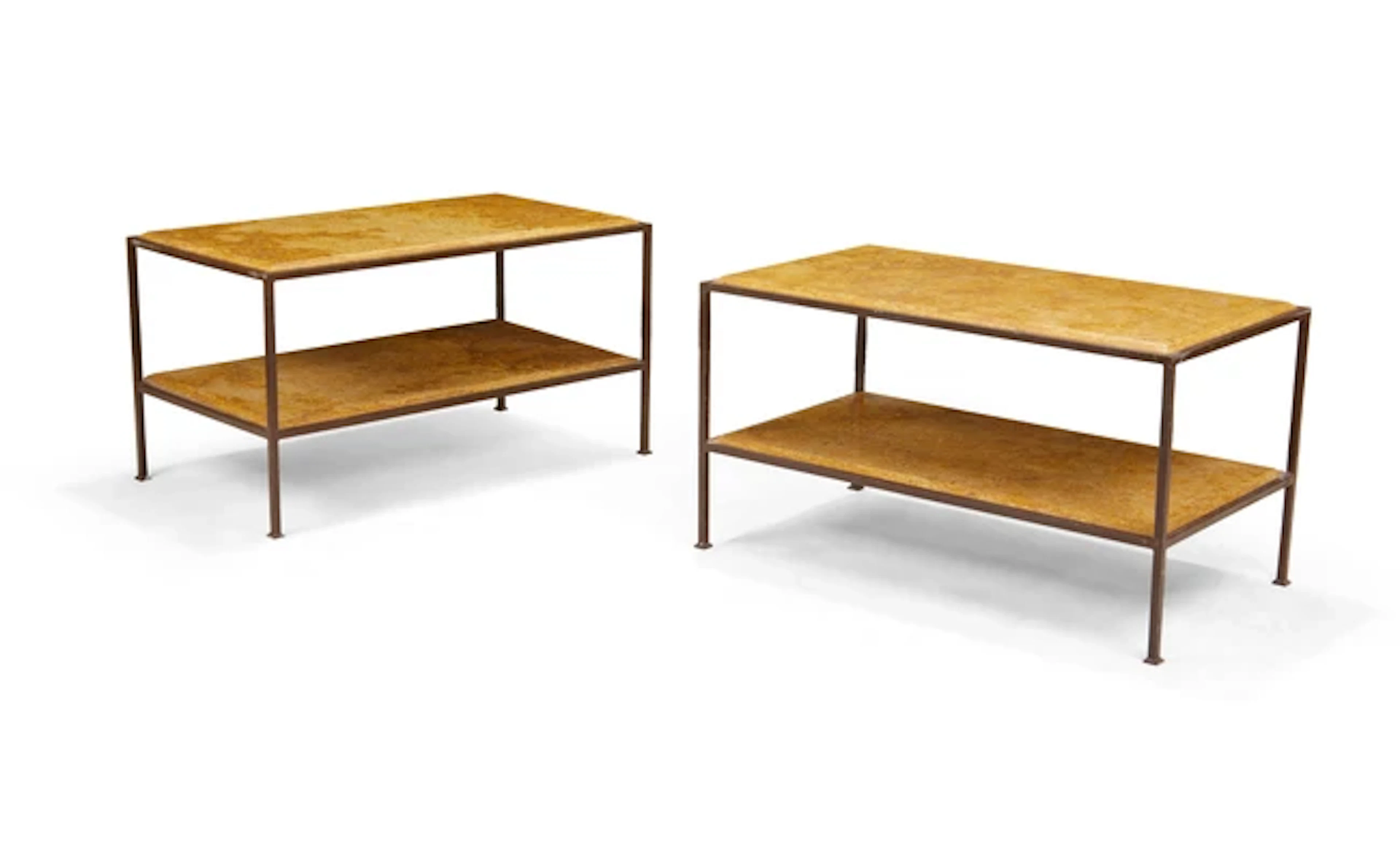 Italian Pair of two tier side tables