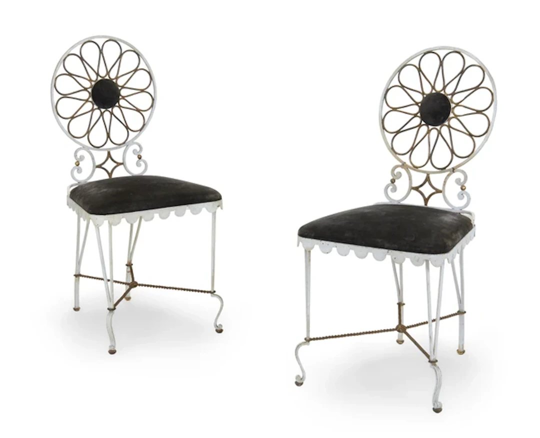 Gilbert Poillerat (1902-1988) Pair of chairs