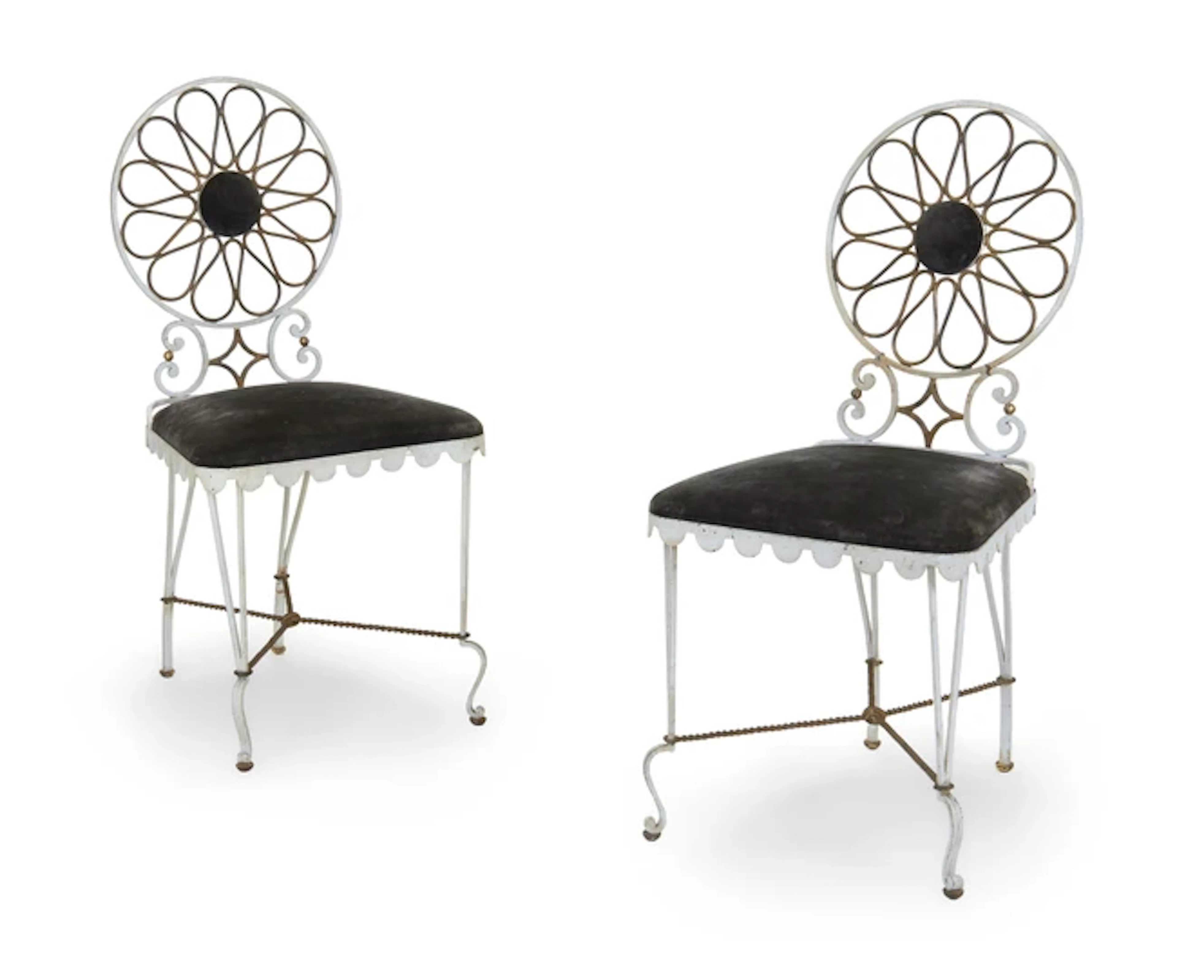 Gilbert Poillerat (1902-1988) Pair of chairs