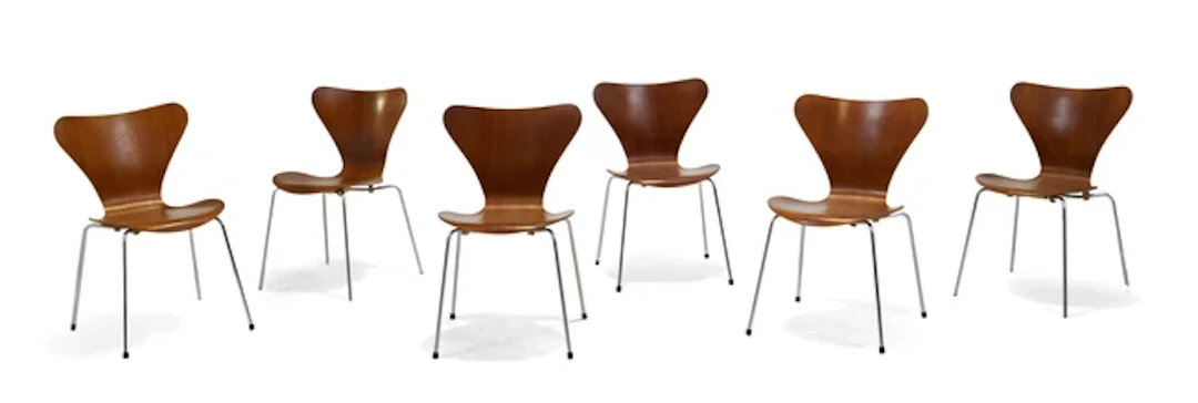 Arne Jacobsen (1902-1971) for Fritz Hansen Six Series 7 chairs