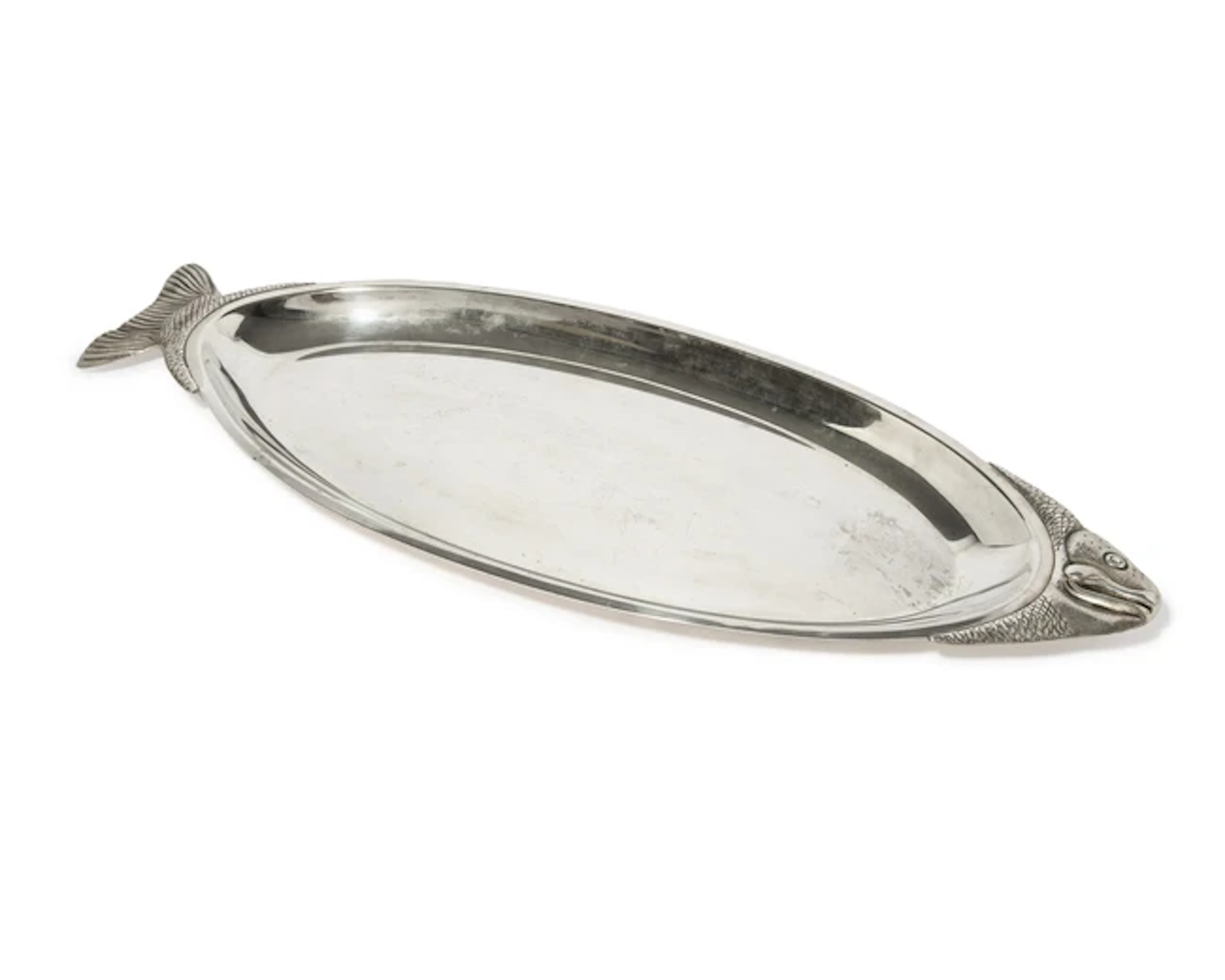 An Italian silver-plated fish platter
