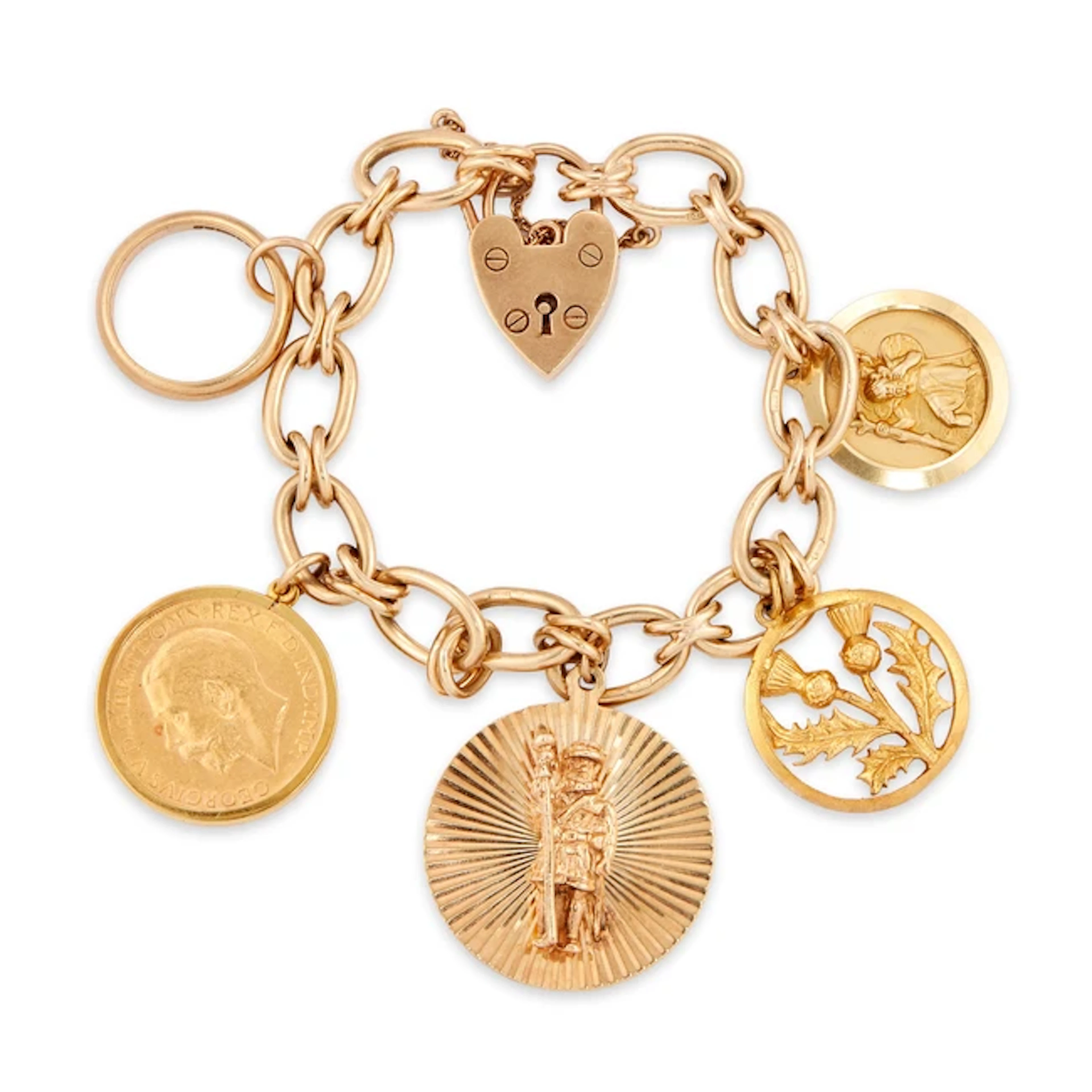 A 9ct gold charm bracelet