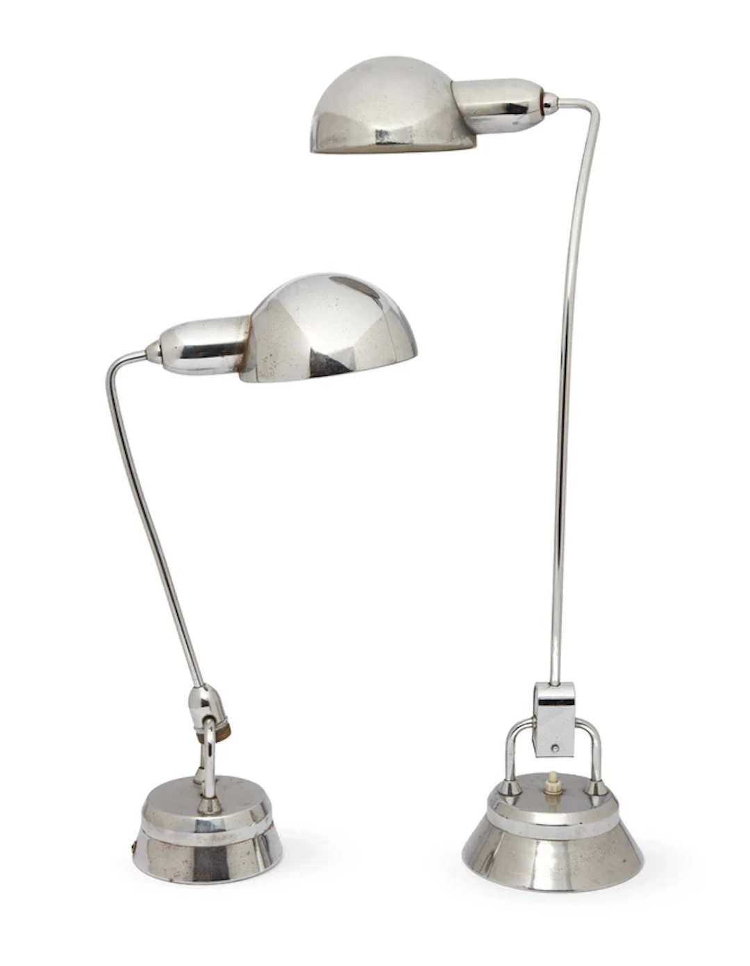 French Art Deco Two adjustable desk lamps