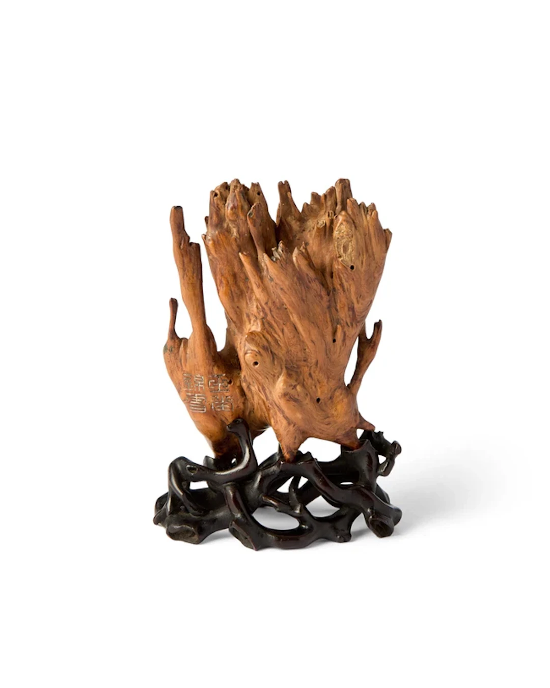 A Chinese boxwood carved scholar's rock Qing dynasty