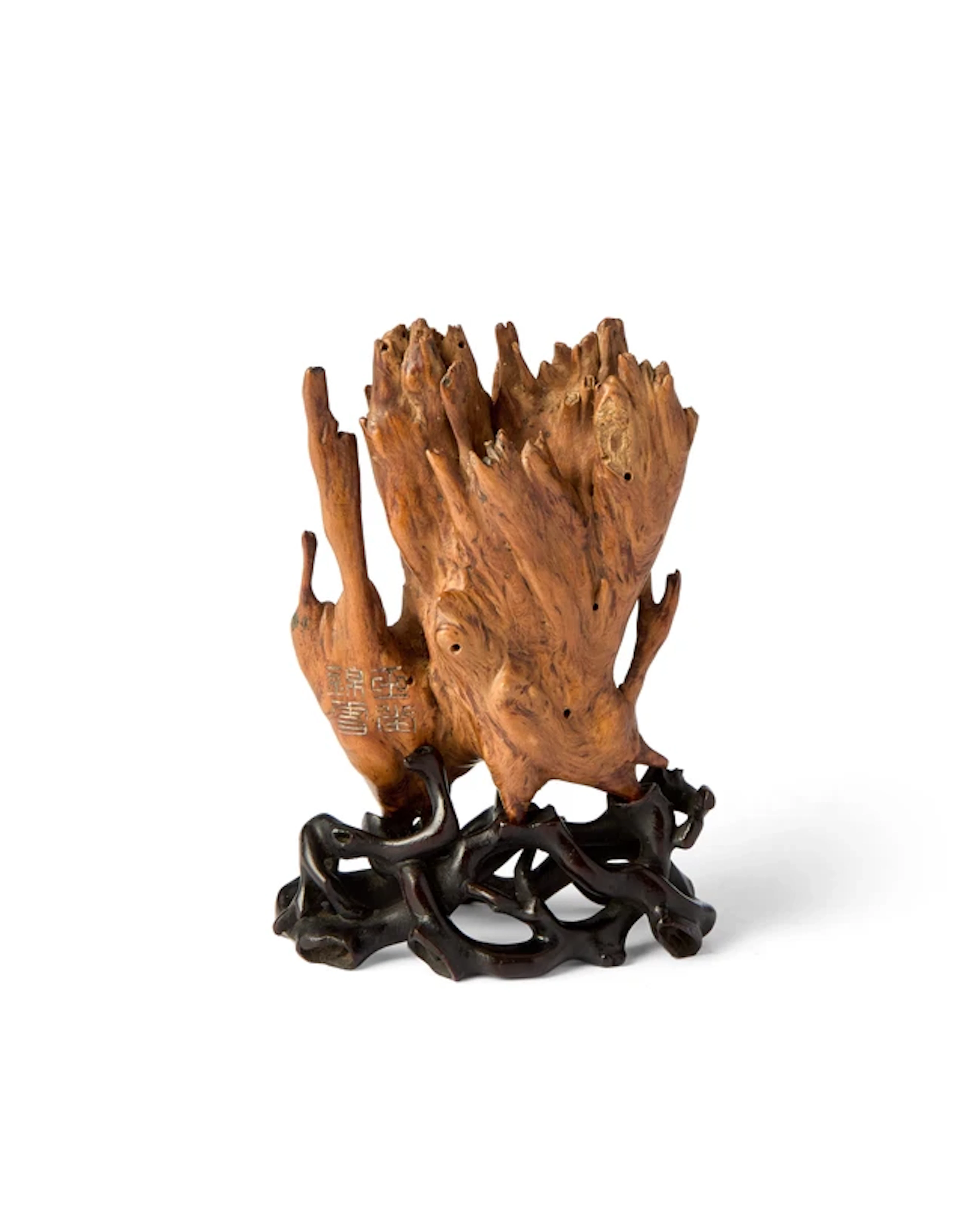 A Chinese boxwood carved scholar's rock Qing dynasty