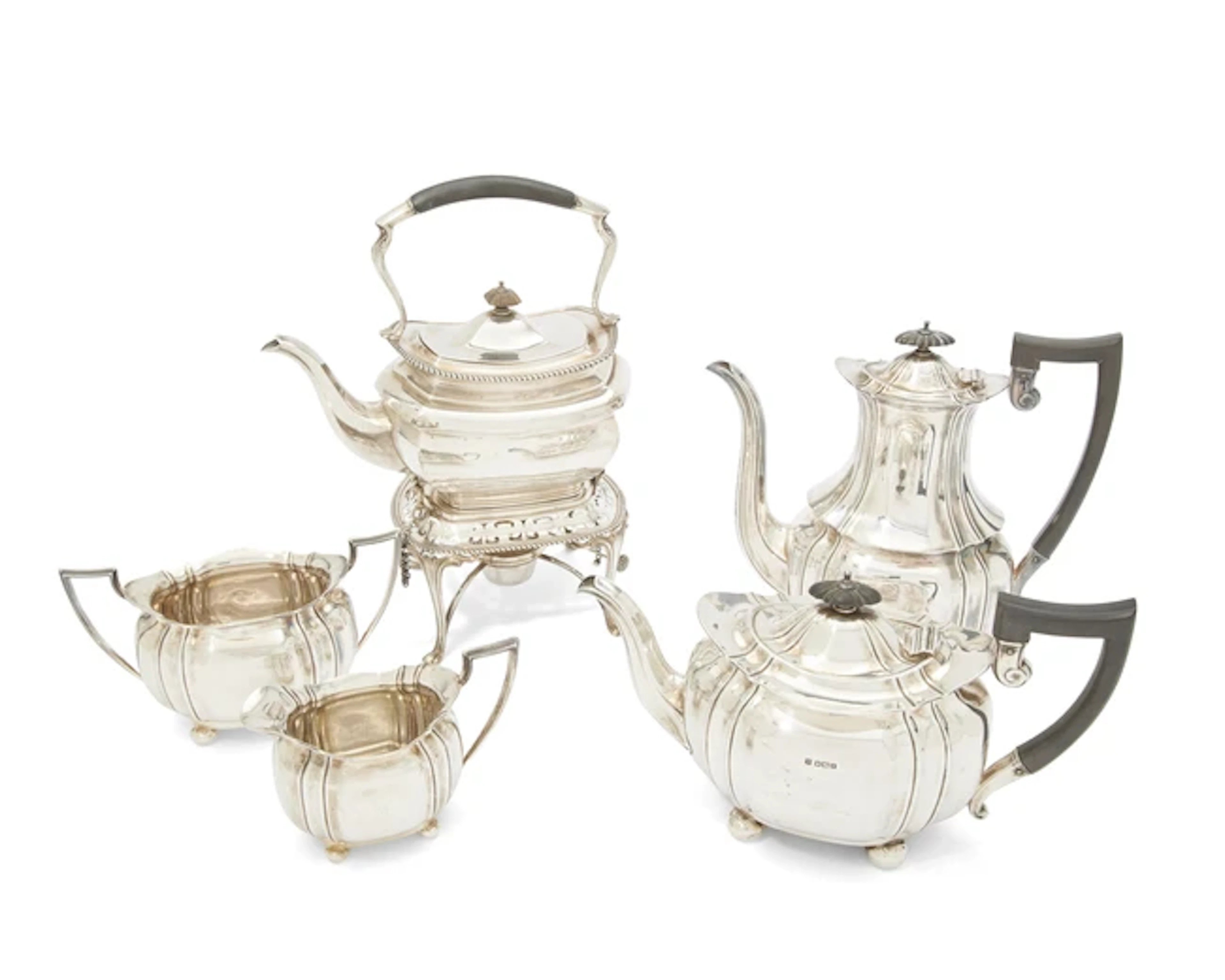 An early 20th century four piece silver tea set