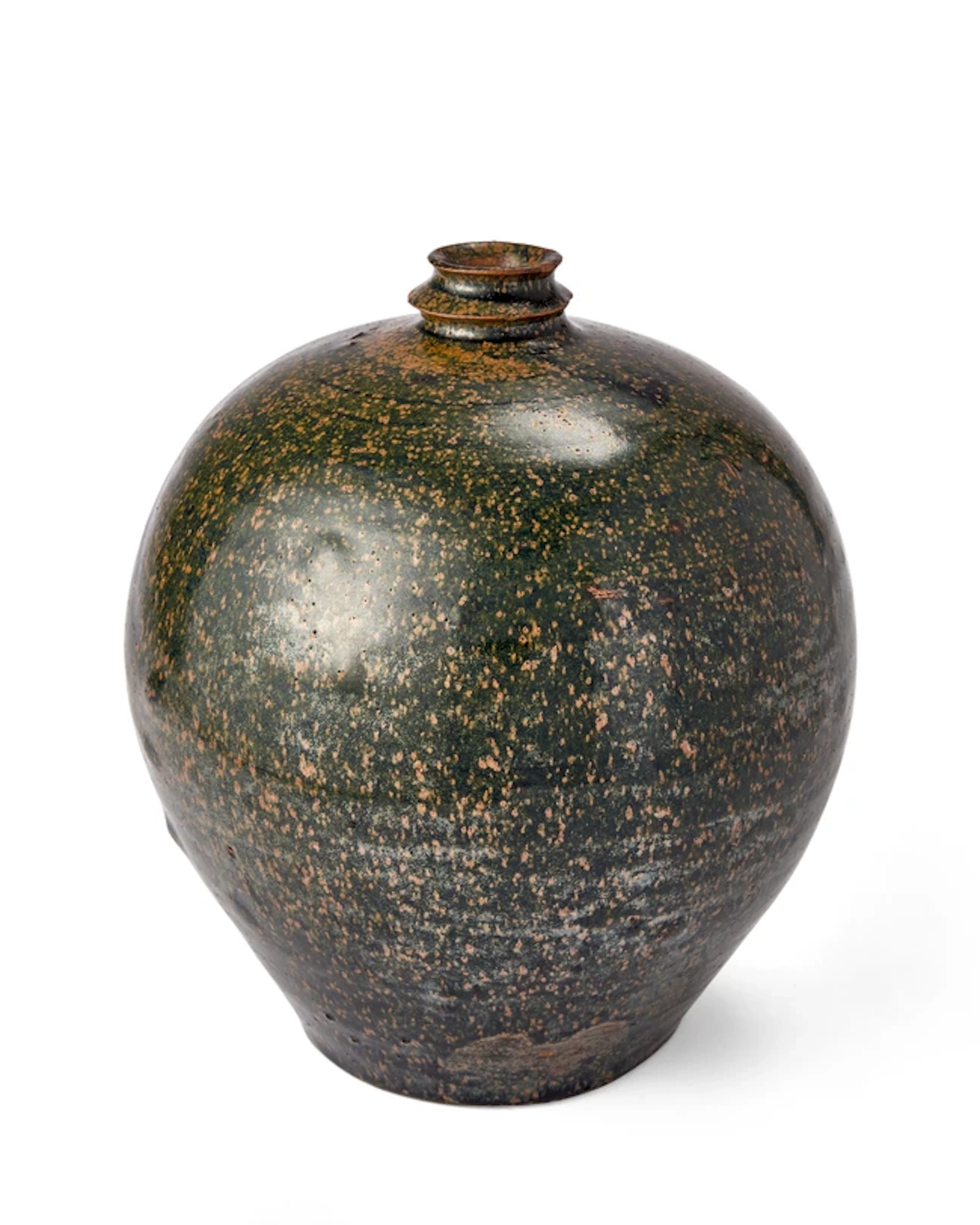 A Chinese Henan russet-splashed black-glazed globular jar...