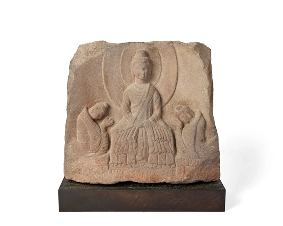 A Korean votive Buddhist stone stele Joseon dynasty