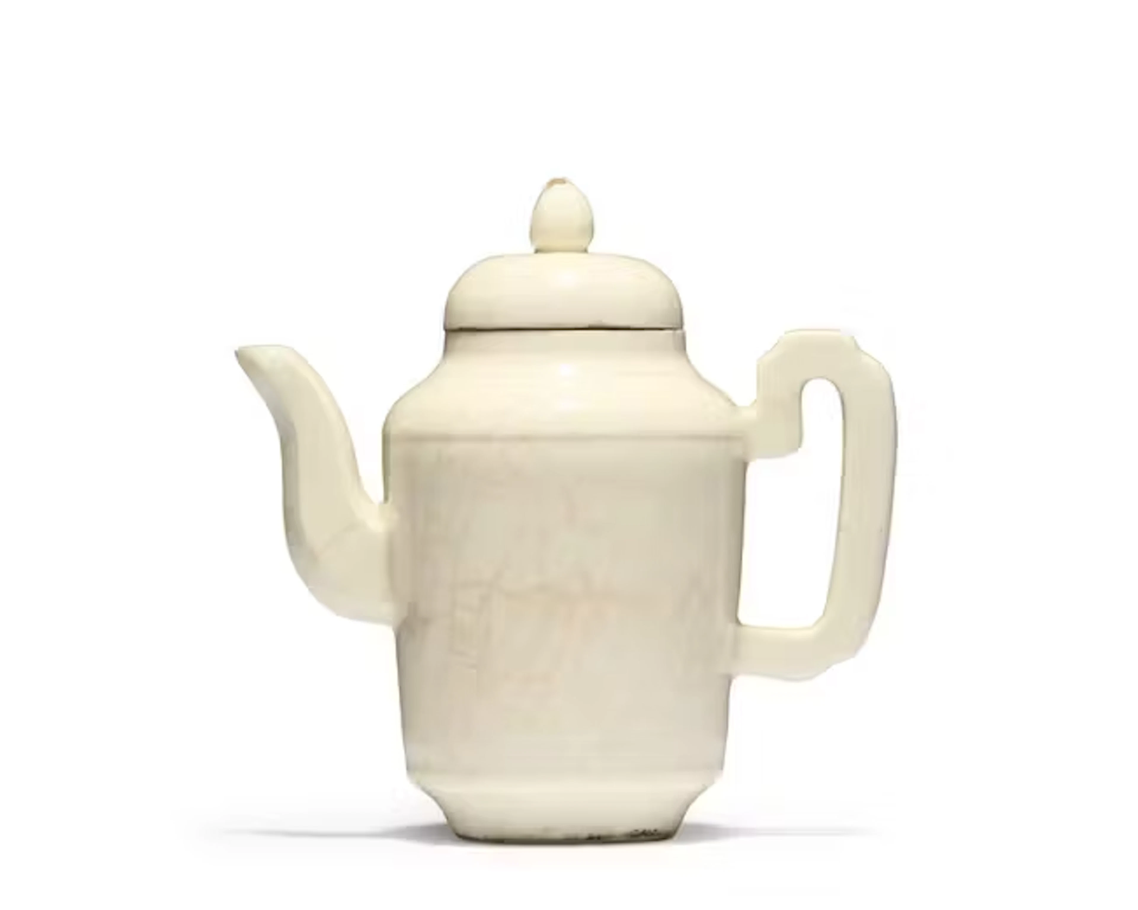 A Chinese inscribed Blanc-de-Chine wine ewer Qing dynasty