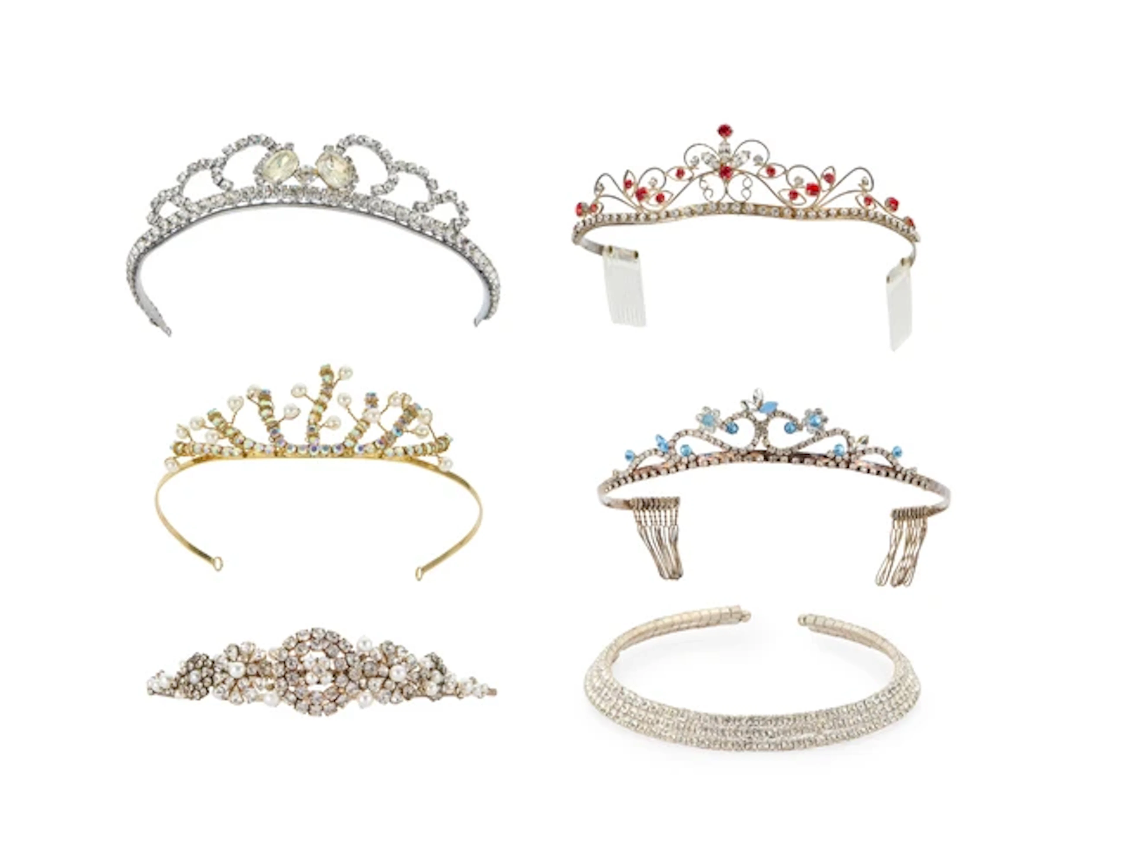 A group of paste tiaras and accessories