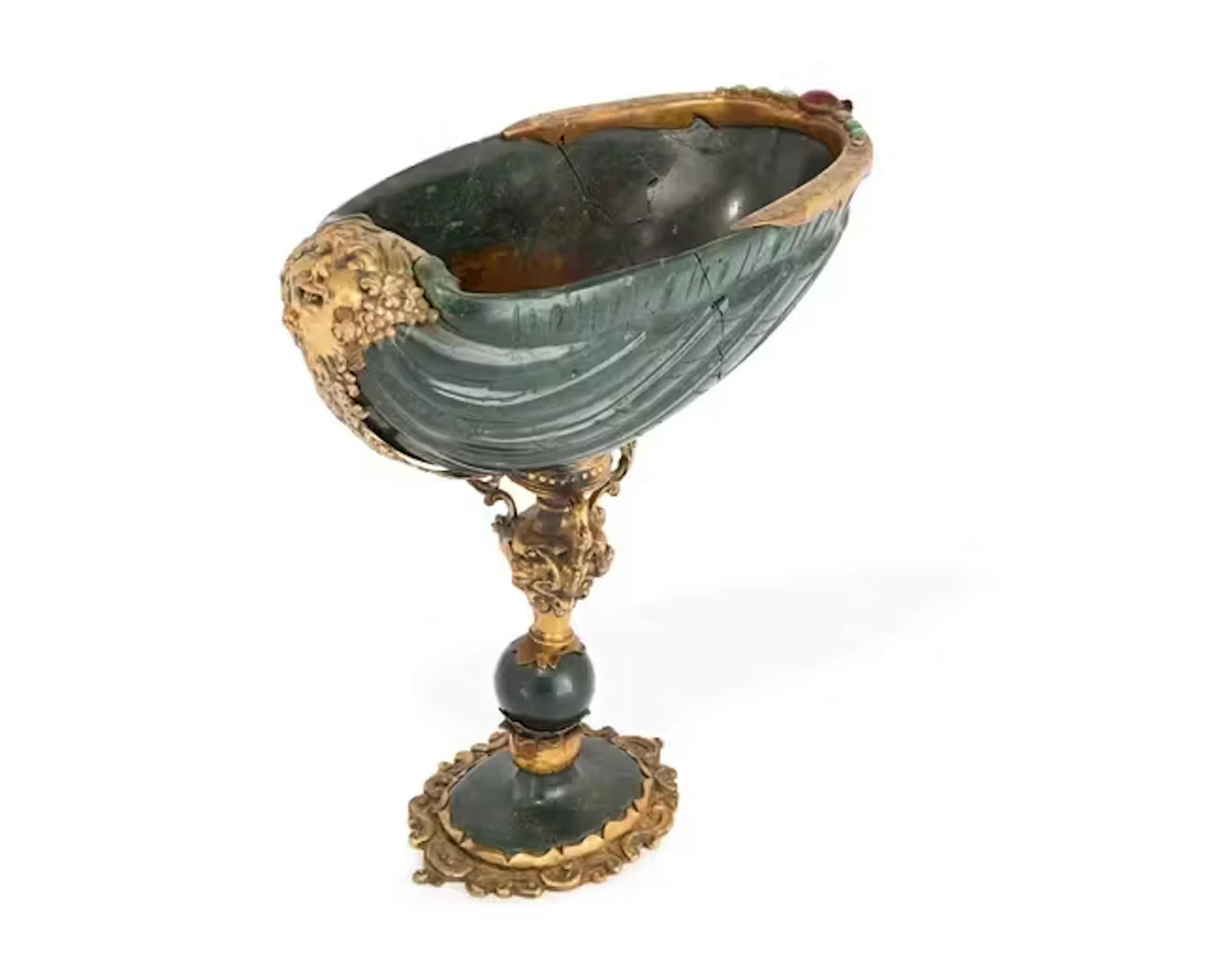 A Continental gilt-bronze-mounted jasper cup